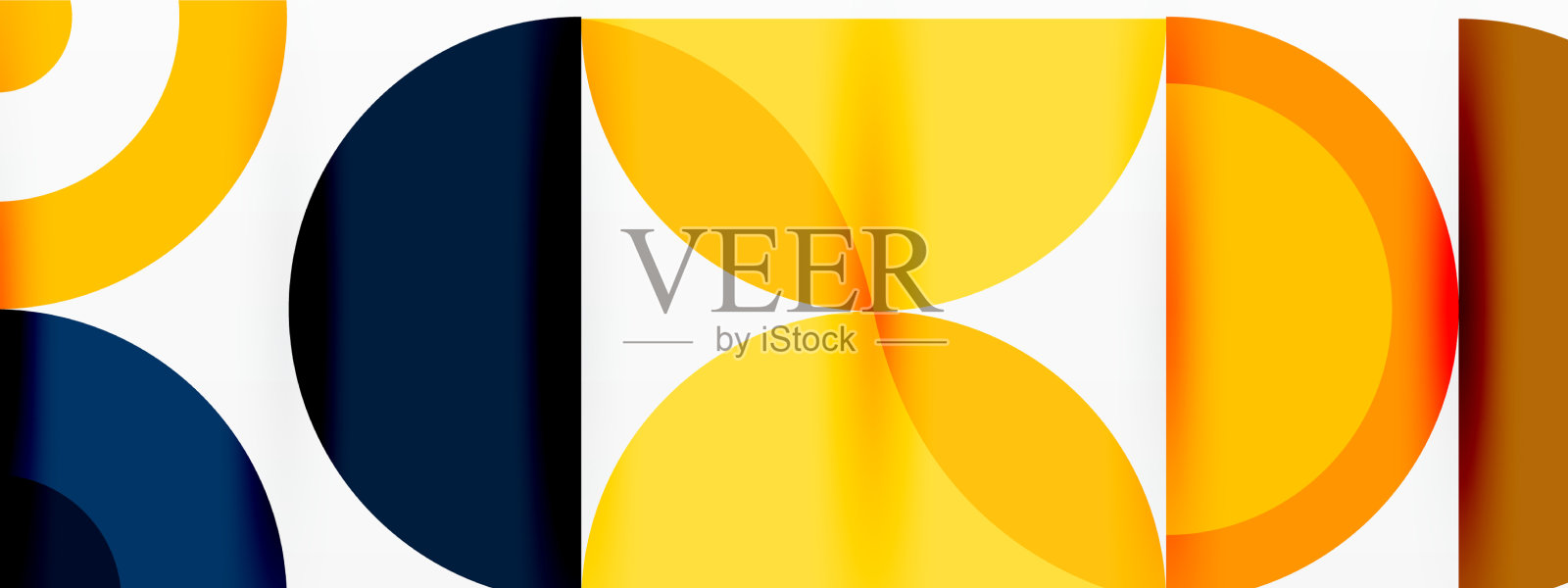 彩色圆圈抽象背景最小插画图片素材