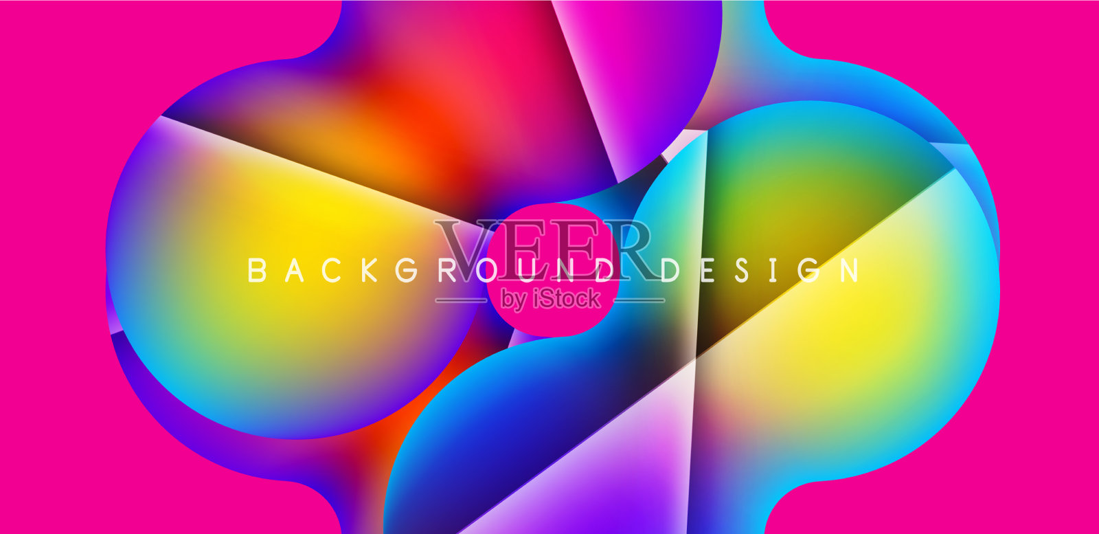 彩色圆圈抽象背景模板插画图片素材