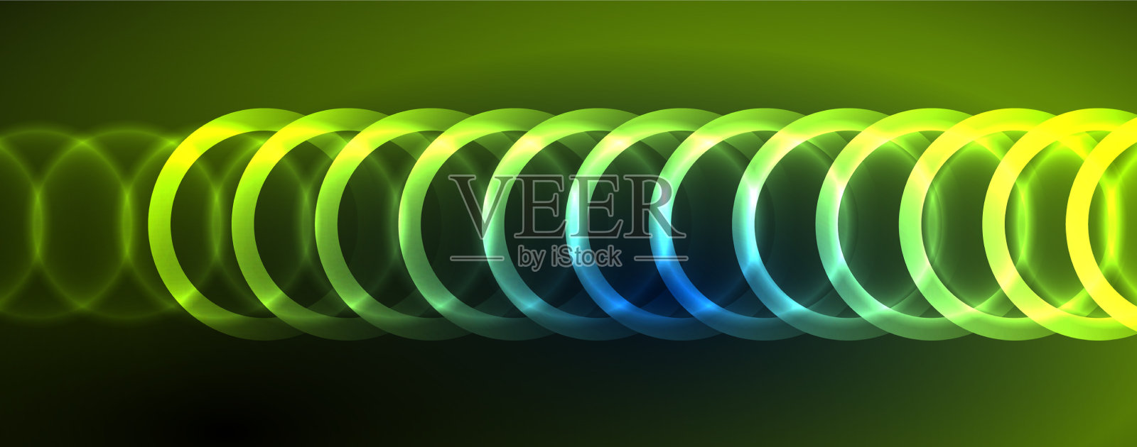 霓虹灯闪烁的圆圈抽象背景技术插画图片素材