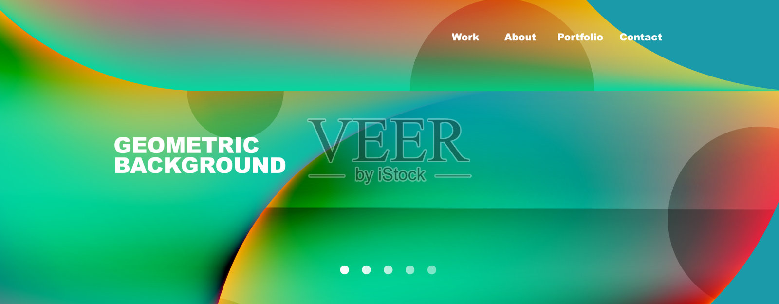 金属光泽的流体颜色与几何插画图片素材