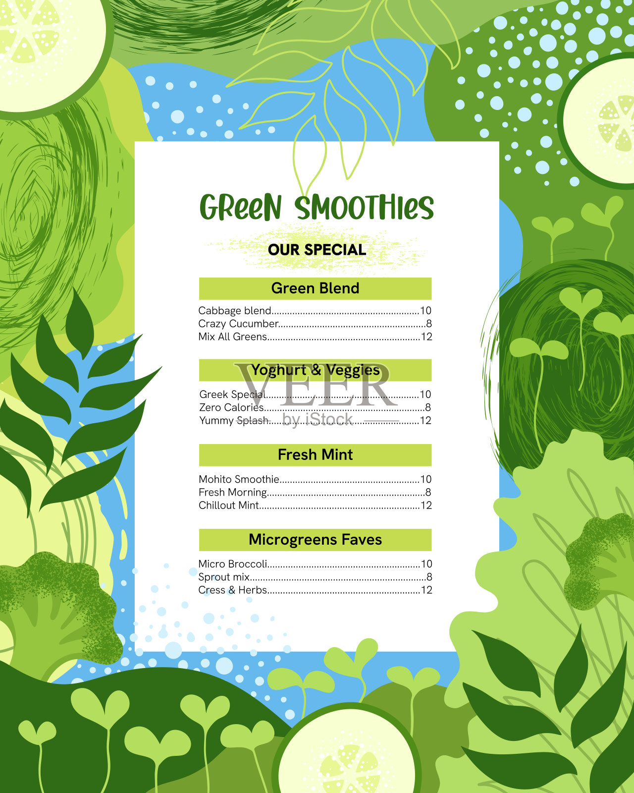 时髦的抽象框架模板与有机形状手绘元素。插画图片素材