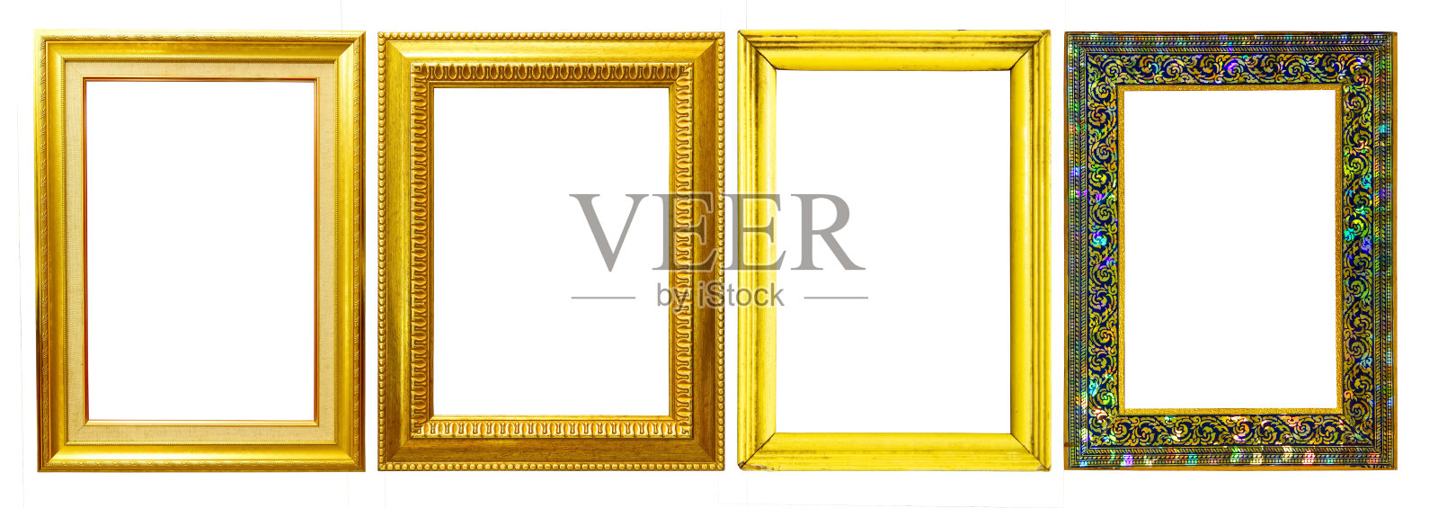 组旧框孤立于白色,对象背景照片摄影图片