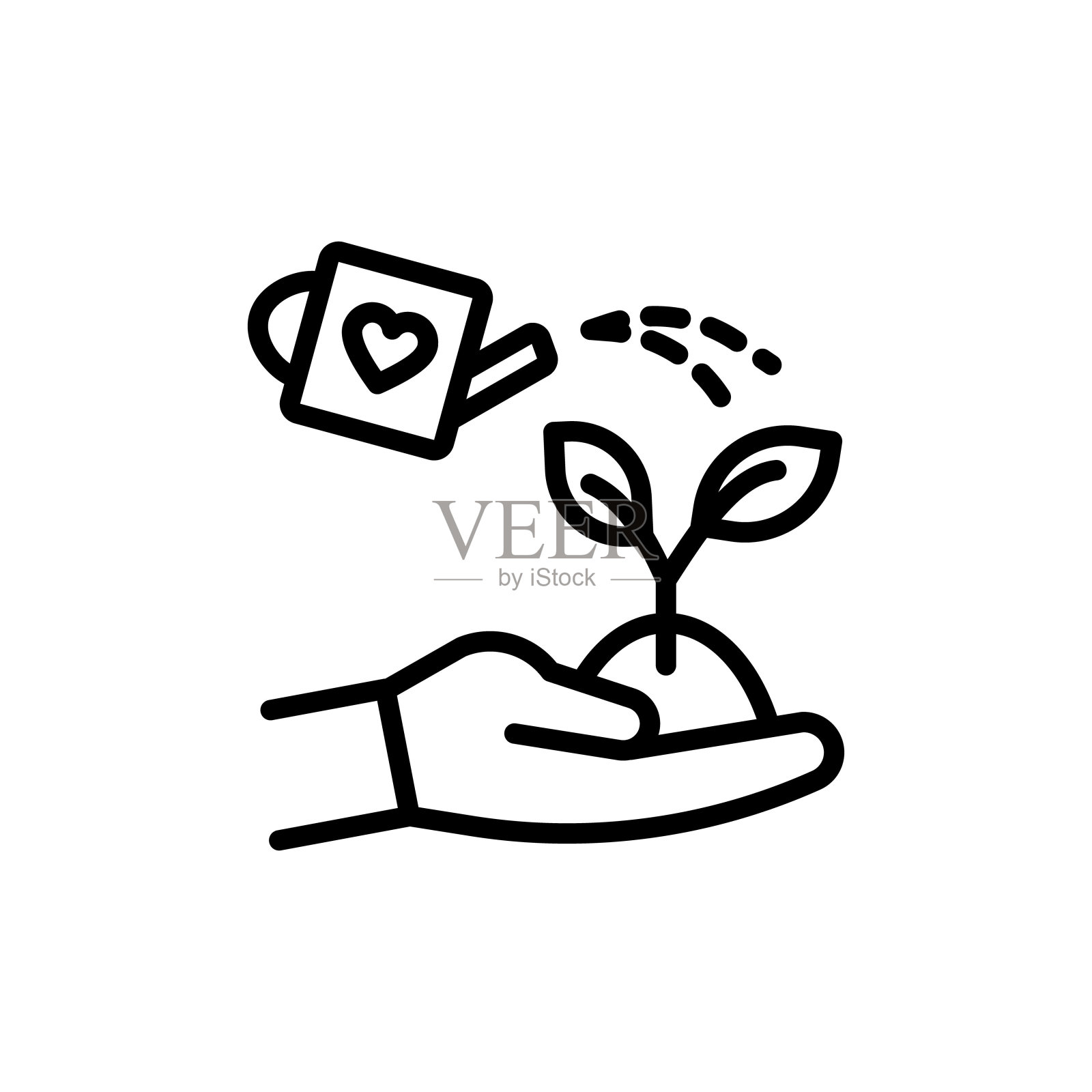 树苗捐赠图标在矢量。标识插画图片素材