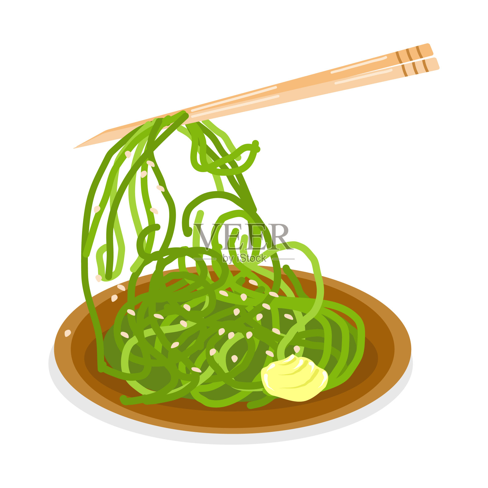 芝麻沙拉条插画图片素材