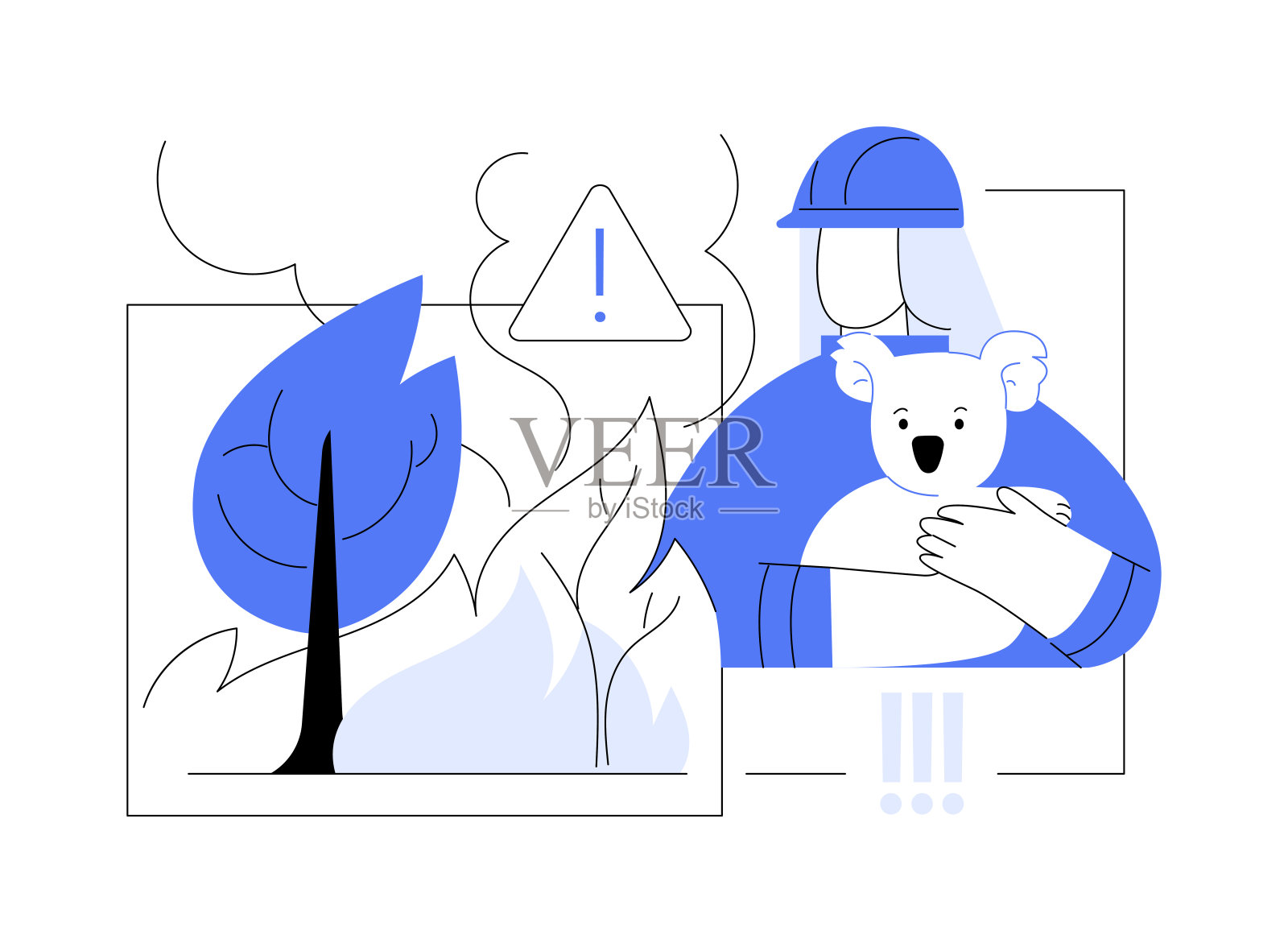 动物栖息地的破坏抽象概念矢量插图。插画图片素材