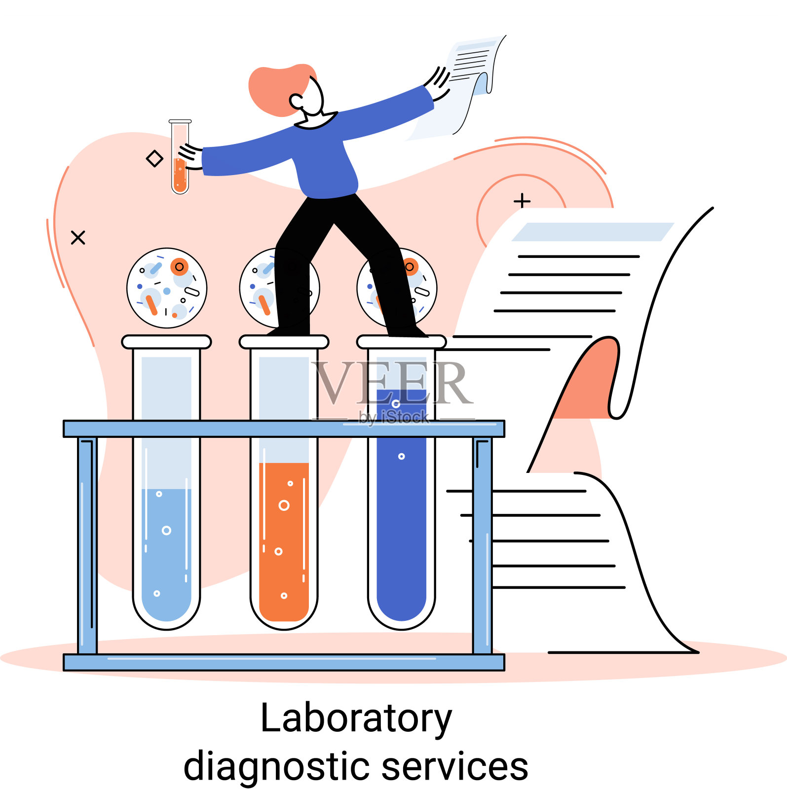 实验室诊断服务,健康指标研究,治疗,临床隐喻医学检查插画图片素材