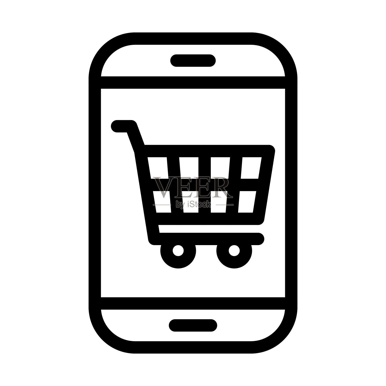 网上商店矢量粗线图标为个人和商业用途。设计元素图片