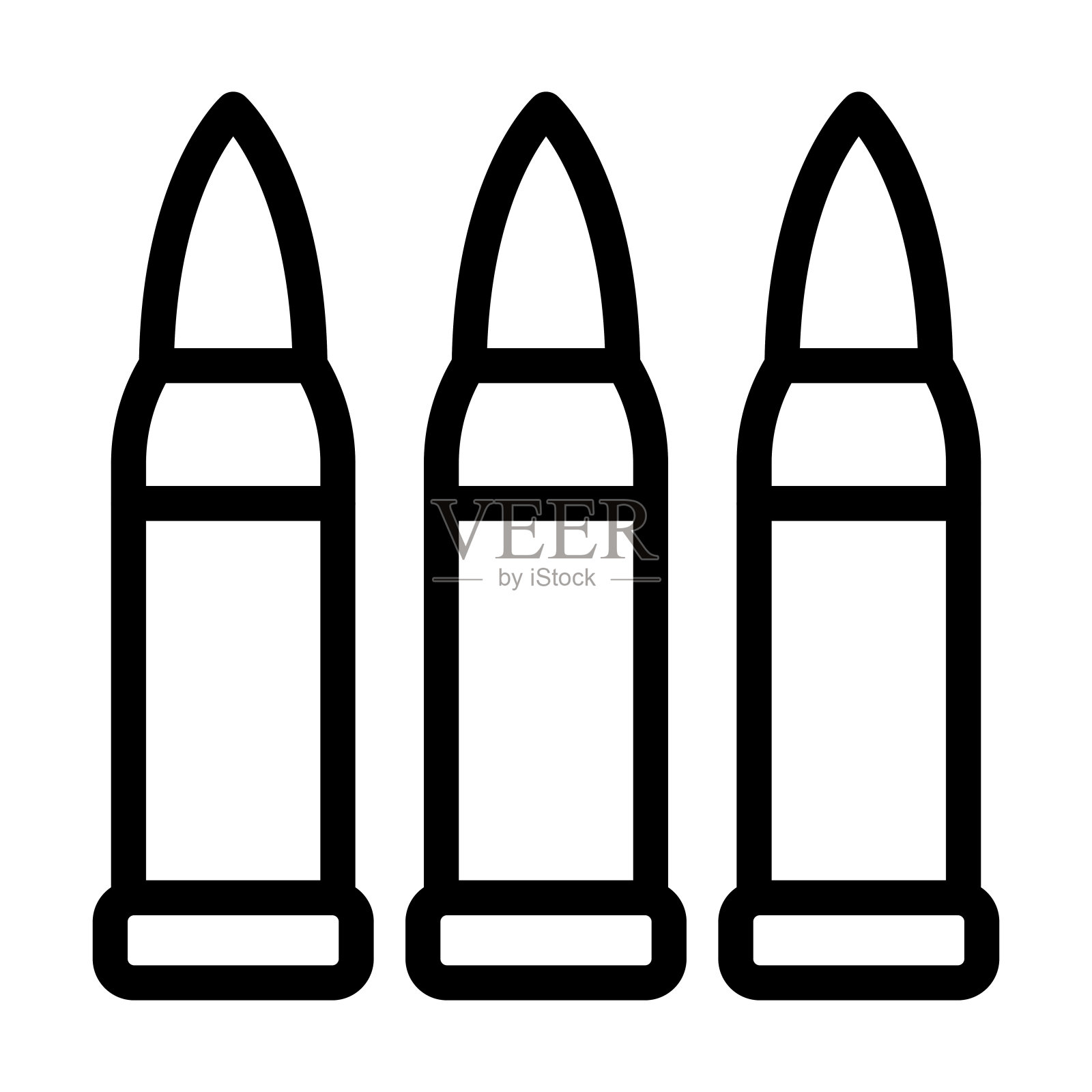 子弹矢量粗线图标为个人和商业用途。设计元素图片