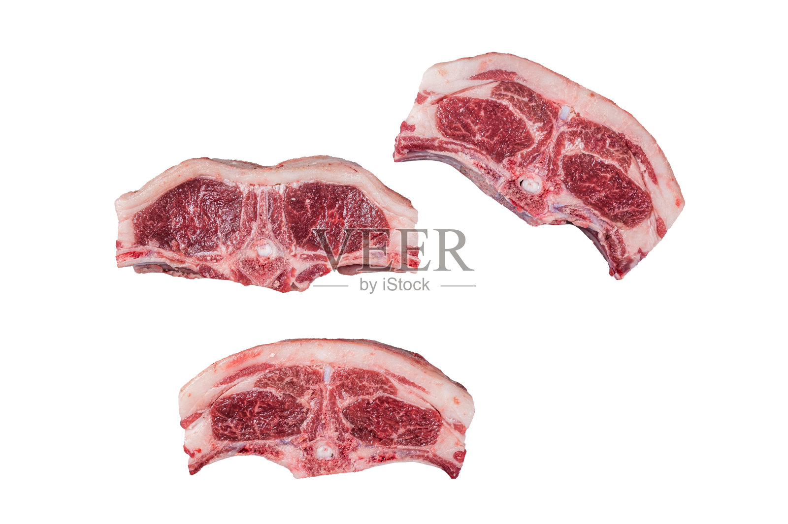 生鲜肉羊肉羊肉鞍。白色背景隔离照片摄影图片