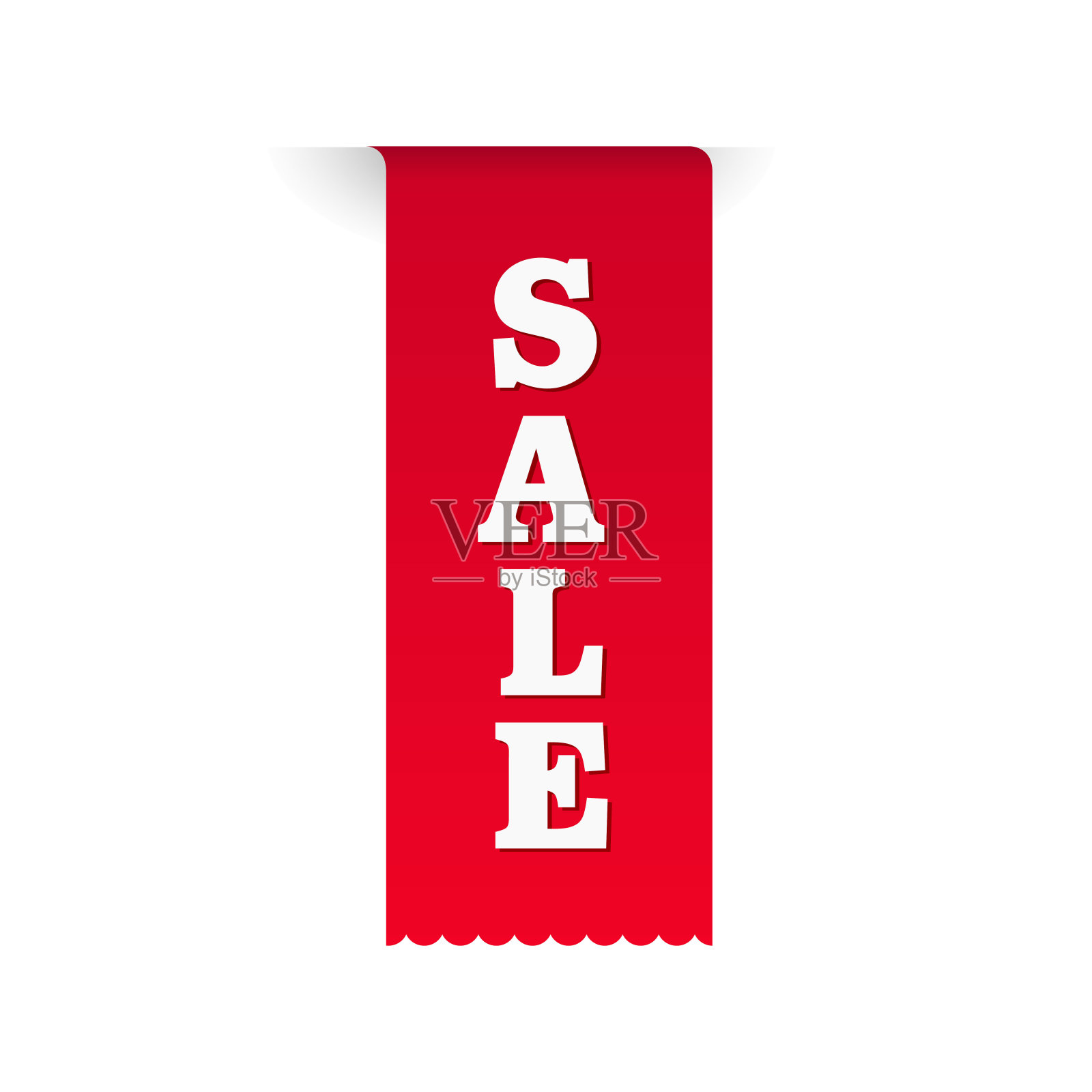 出售。有铭文的红色标签。矢量插图。插画图片素材