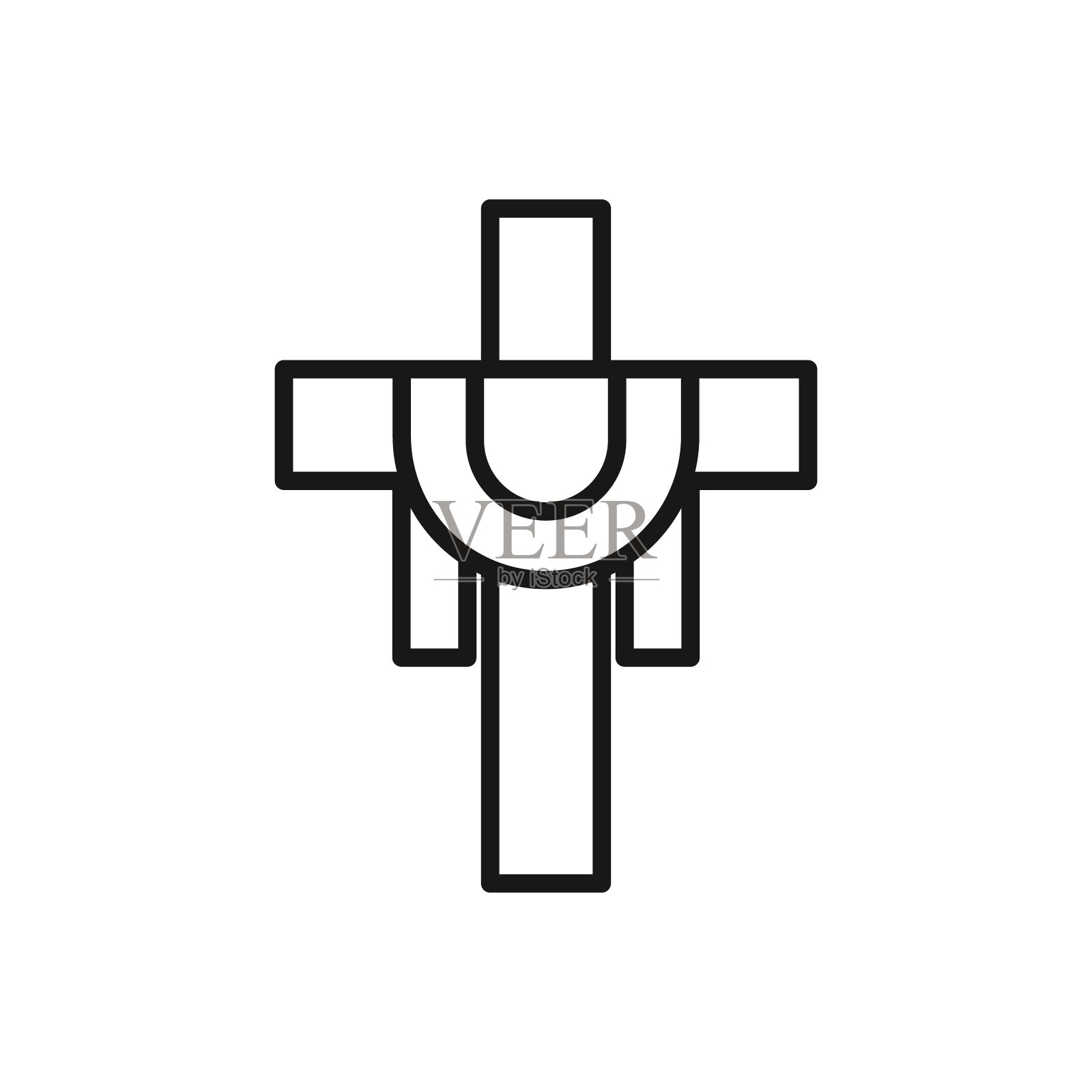 可编辑的十字架图标,矢量插图隔离在白色背景上。用于演示、网站或移动应用程序插画图片素材