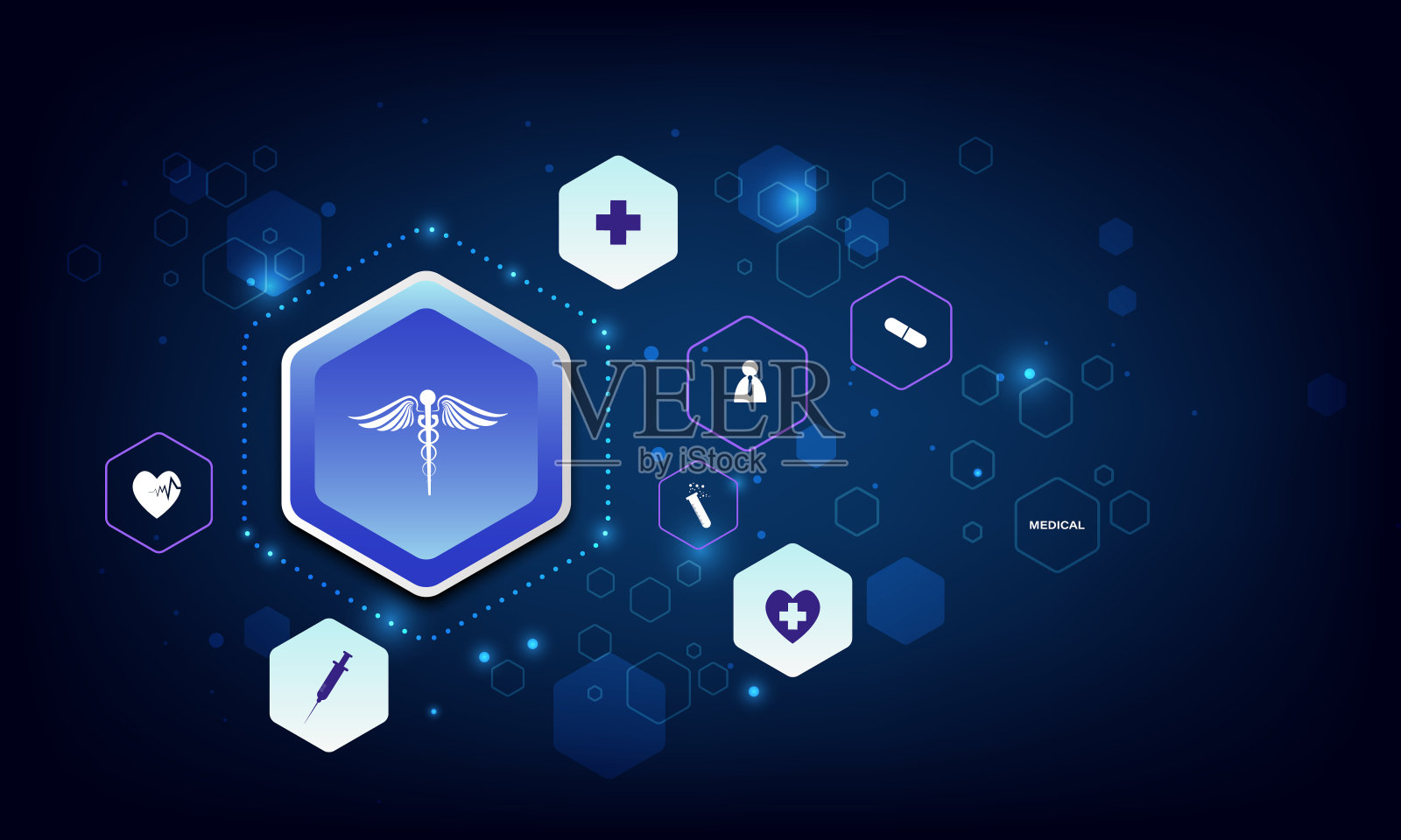 医疗保健图标图案医疗创新概念背景设计插画图片素材