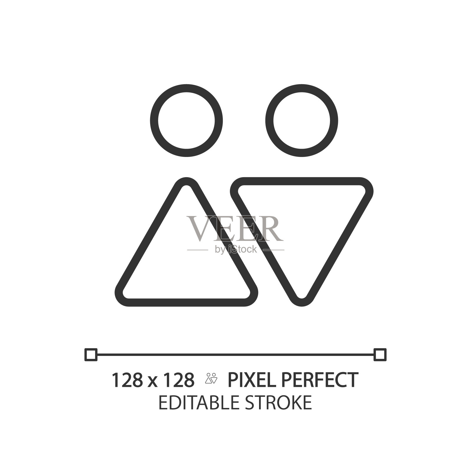 WC符号像素完美线性图标图标素材