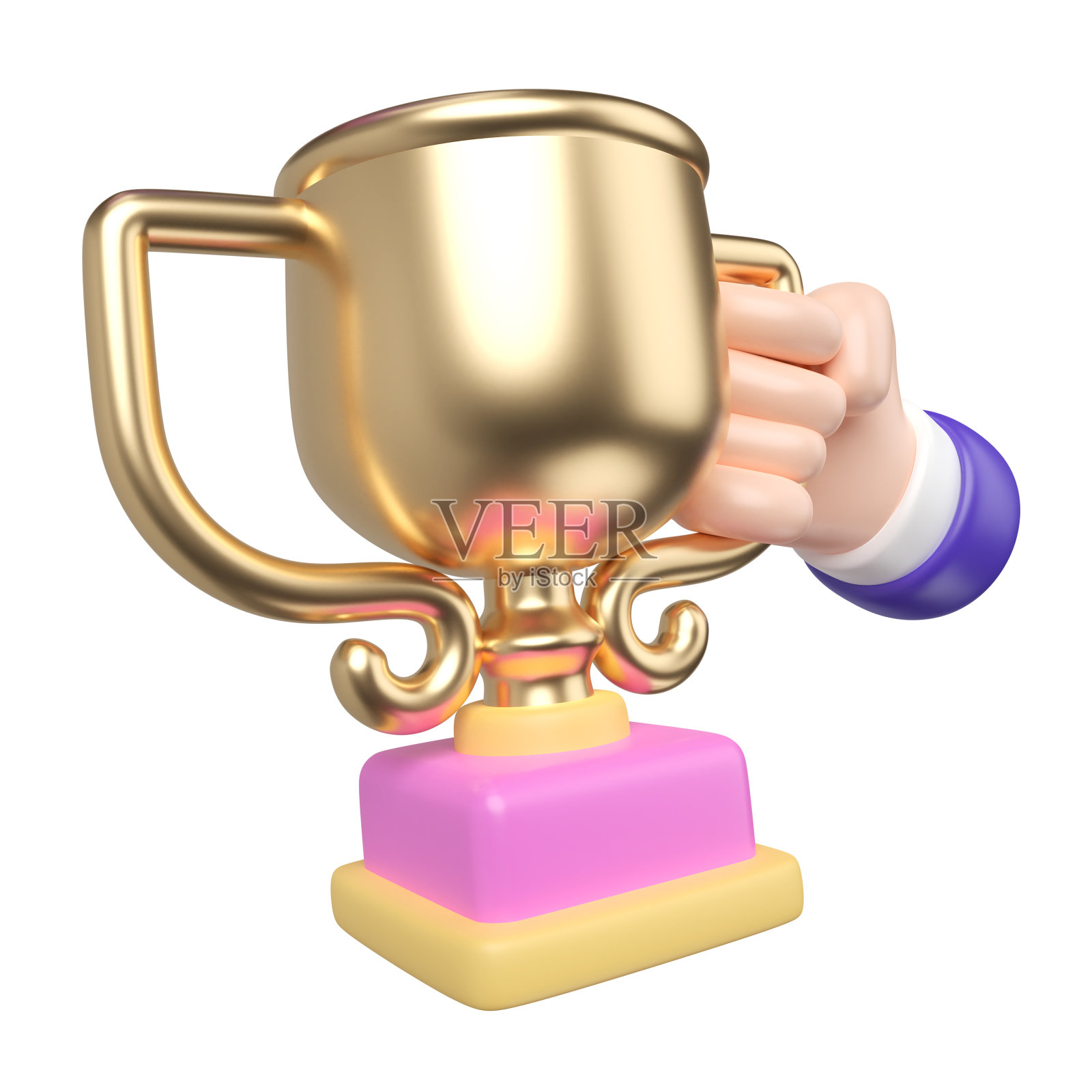成功奖杯3D插图图标照片摄影图片
