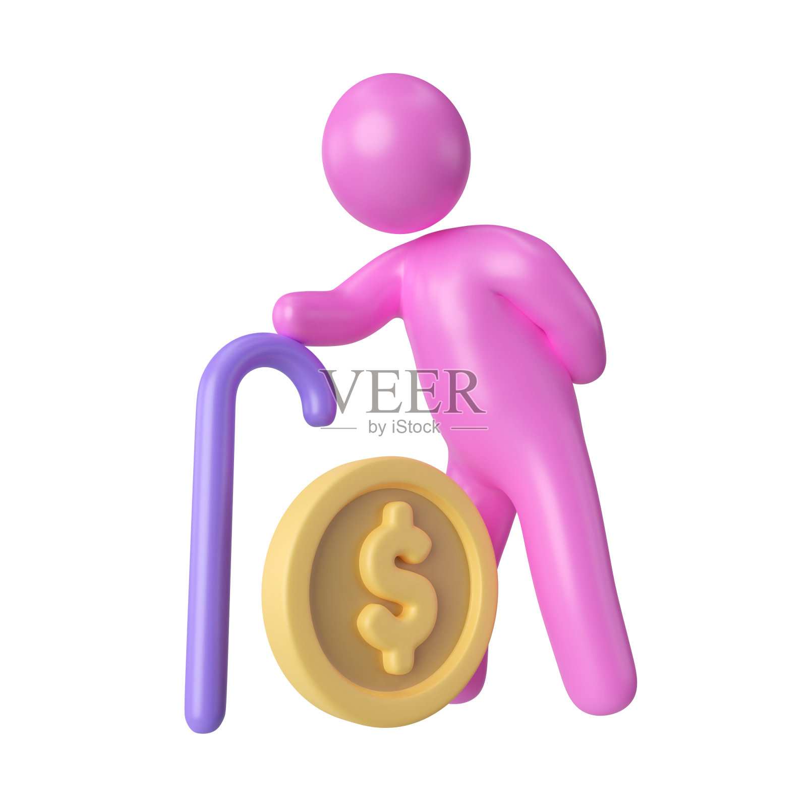 养老基金3D插图图标照片摄影图片