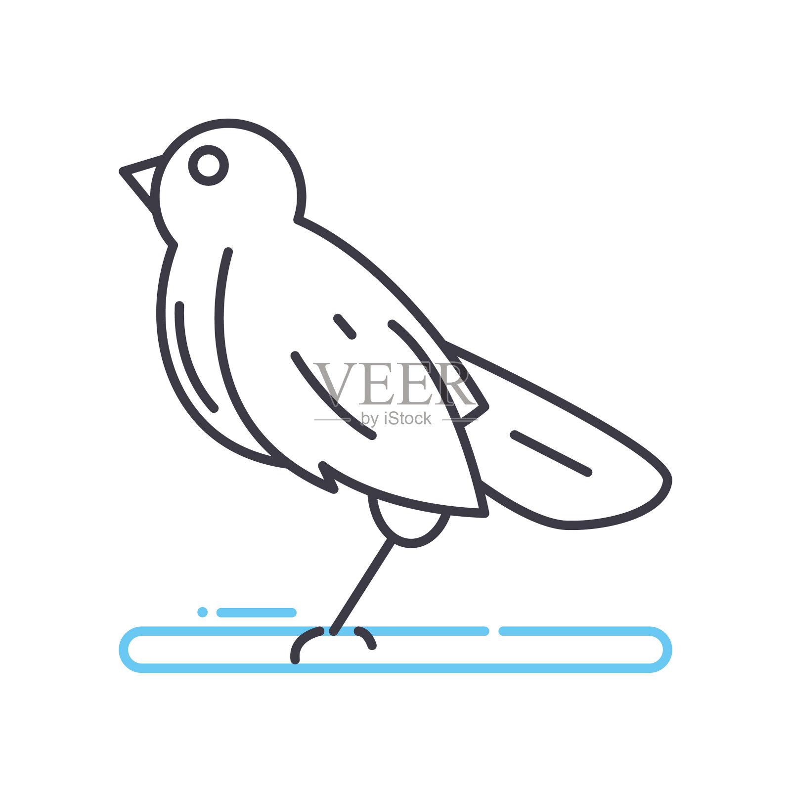 鸟线图标,轮廓符号,矢量插图,概念标志插画图片素材