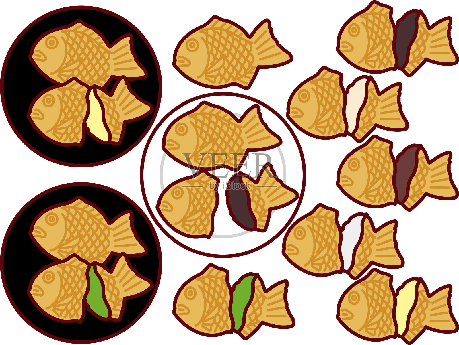 正上方白色背景的饼干照片插画图片素材