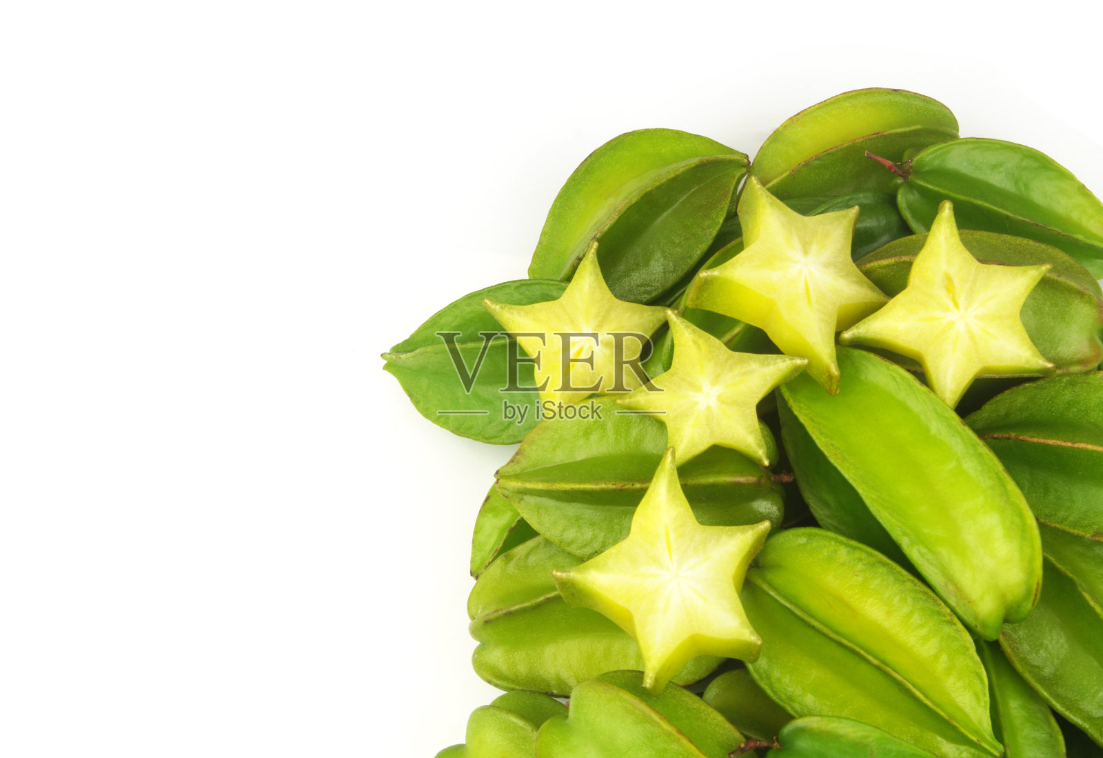 桔梗杨桃果实整片,分离于白色上照片摄影图片