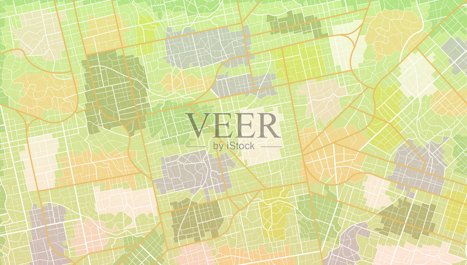 详细的城市矢量地图海报,GPS跟踪地图。街道道路和位置,矢量背景。花哨的路线图矢量插图。城镇的碎片。插画图片素材