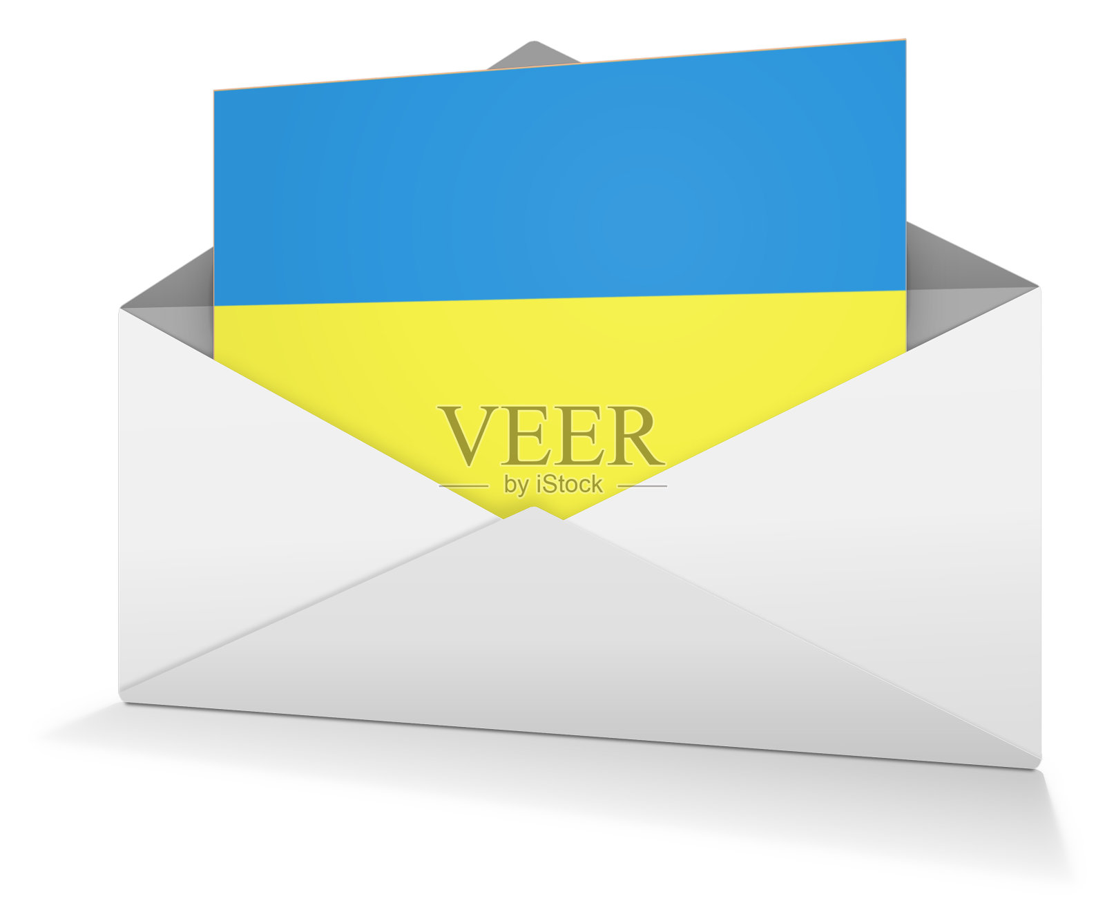 邮政信封空白模板颜色演示布局和设计。插画图片素材