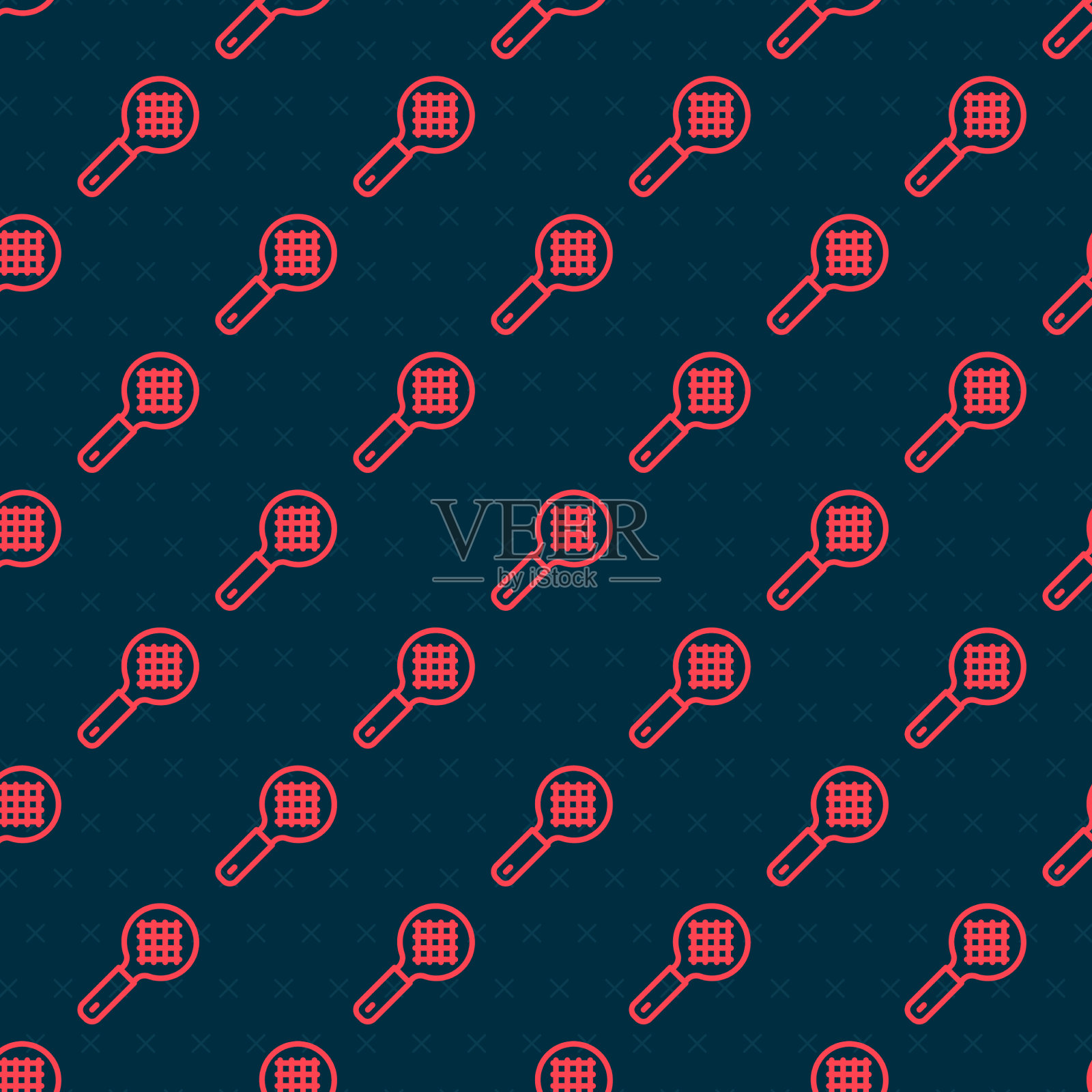 红线茶过滤器与手柄图标隔离插画图片素材