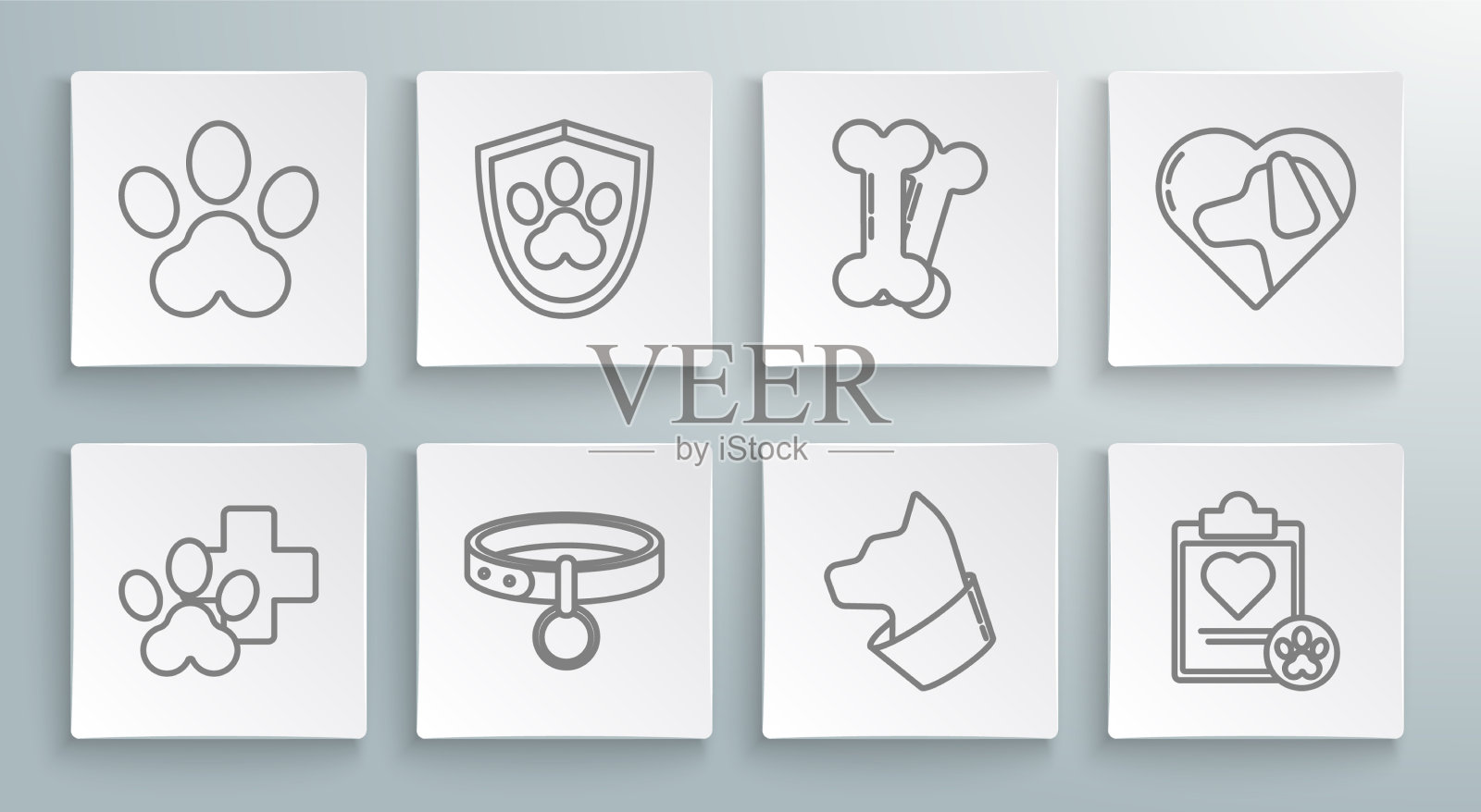 设行兽医诊所象征动物健康图标素材