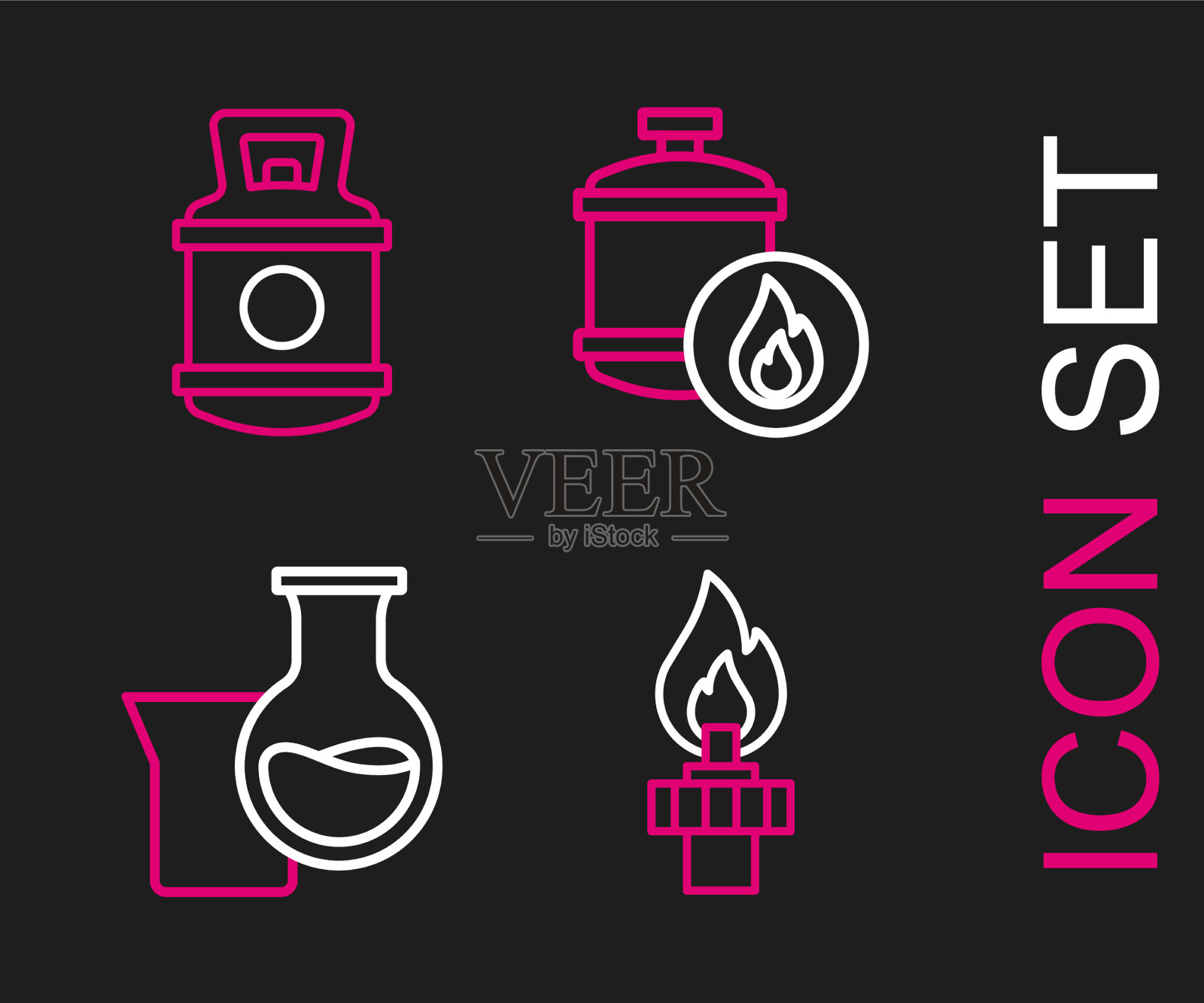 用消防汽油试管设置油管钻机图标素材