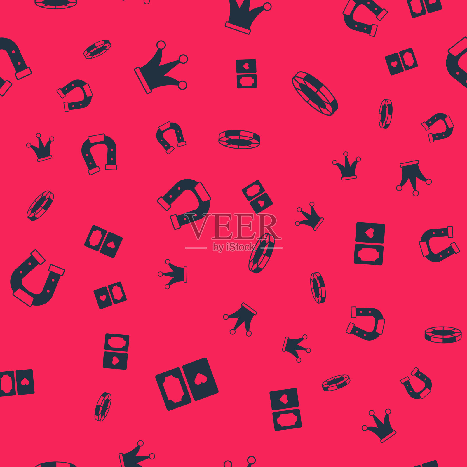 套一副扑克牌,小丑马蹄铁和图标素材