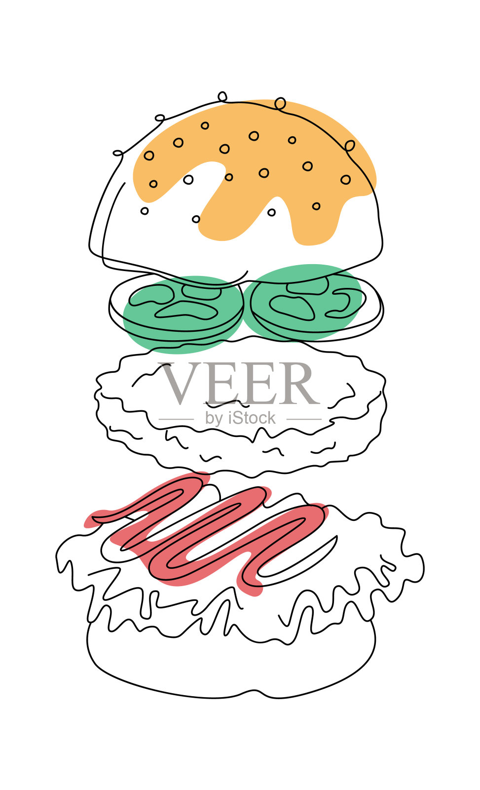 色斑汉堡快餐小吃插画图片素材