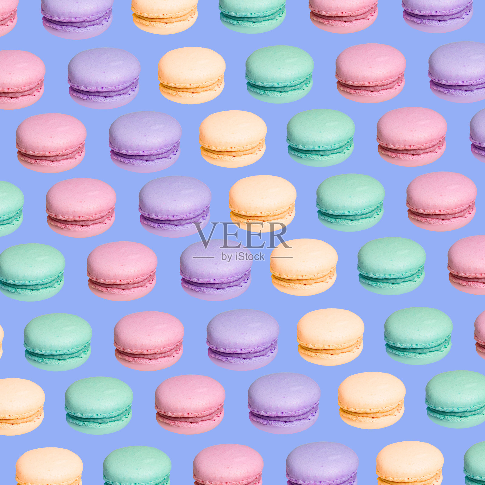 时尚的彩色重复图案与马卡龙背景。纹理。照片摄影图片