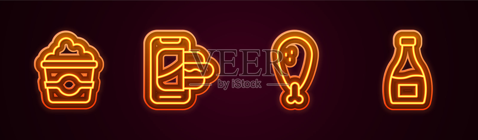 盒装爆米花,订餐图标素材