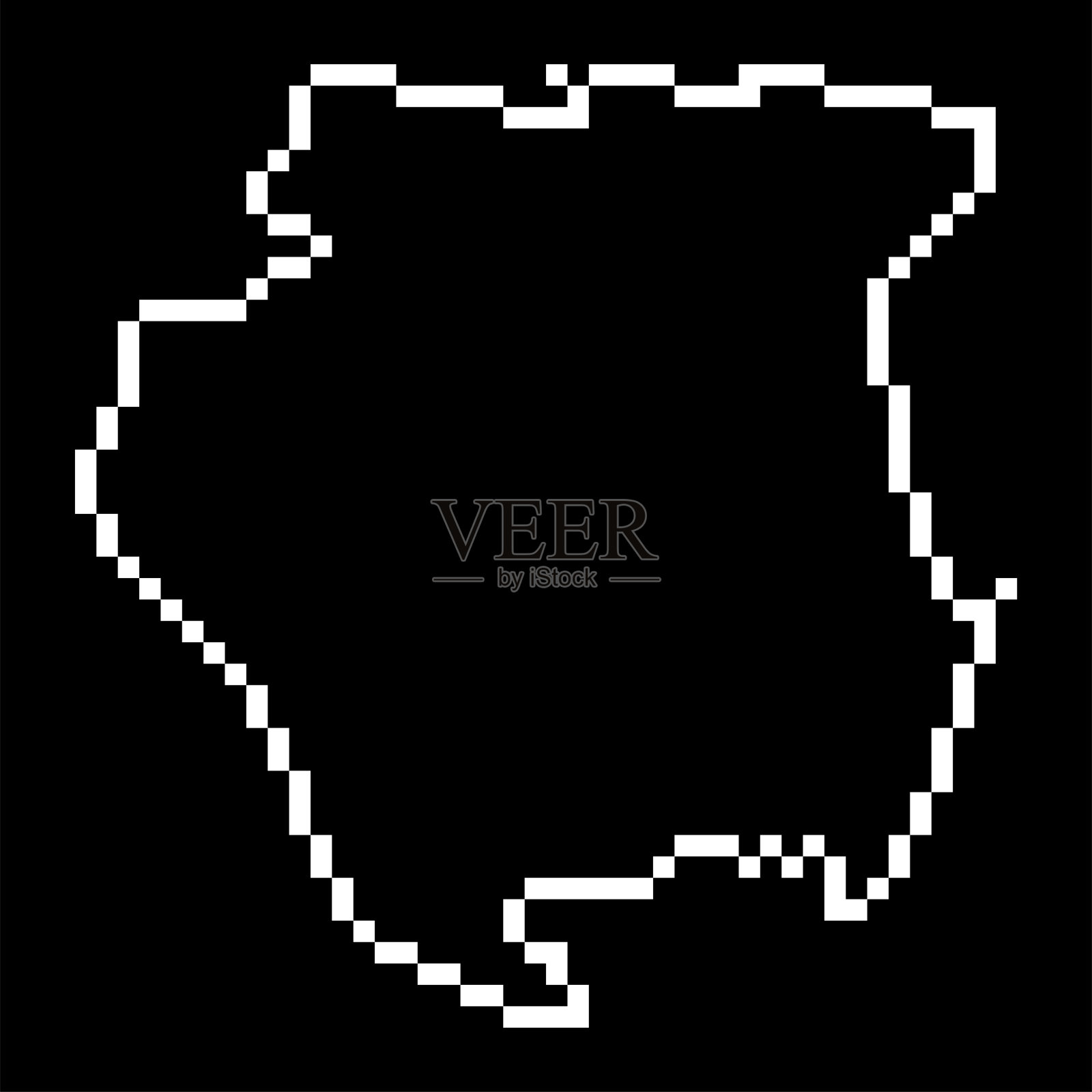 苏里南像素地图。矢量插图。插画图片素材