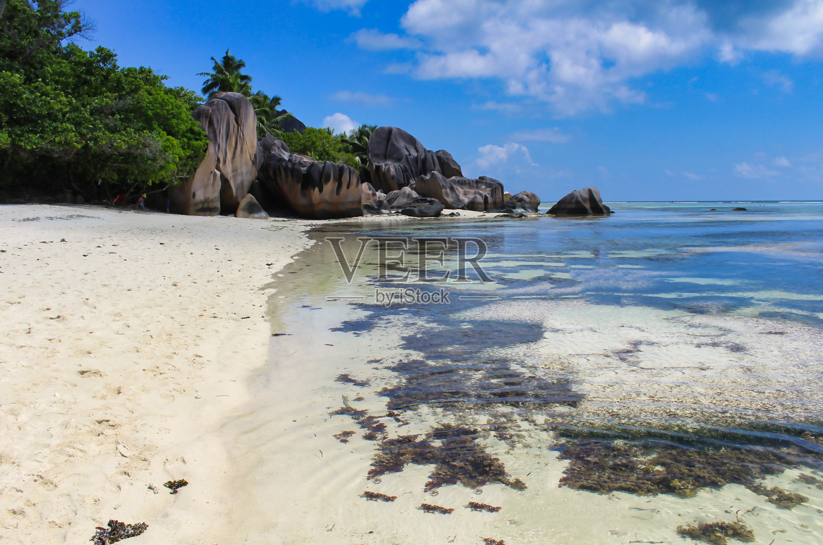 塞舌尔,拉迪格,安斯Source D'Argent海滩和风景照片摄影图片