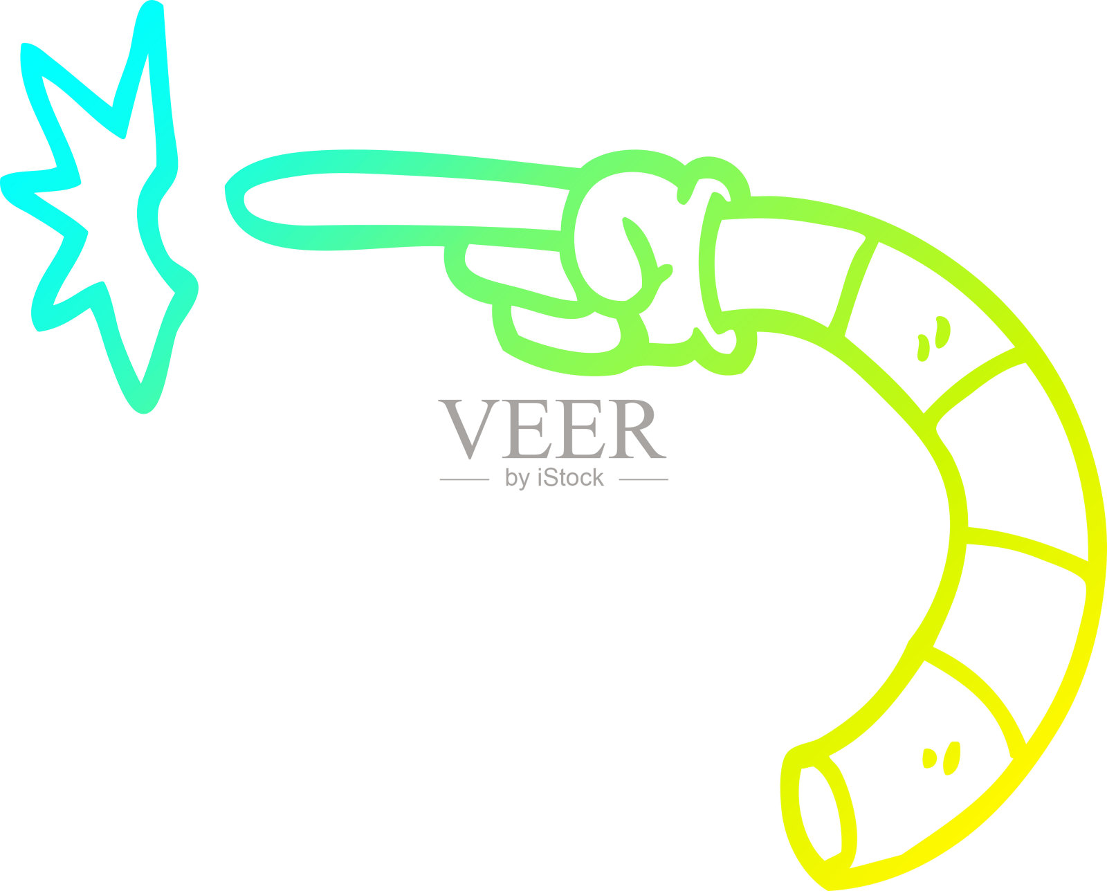 冷梯度线绘制卡通指向手插画图片素材