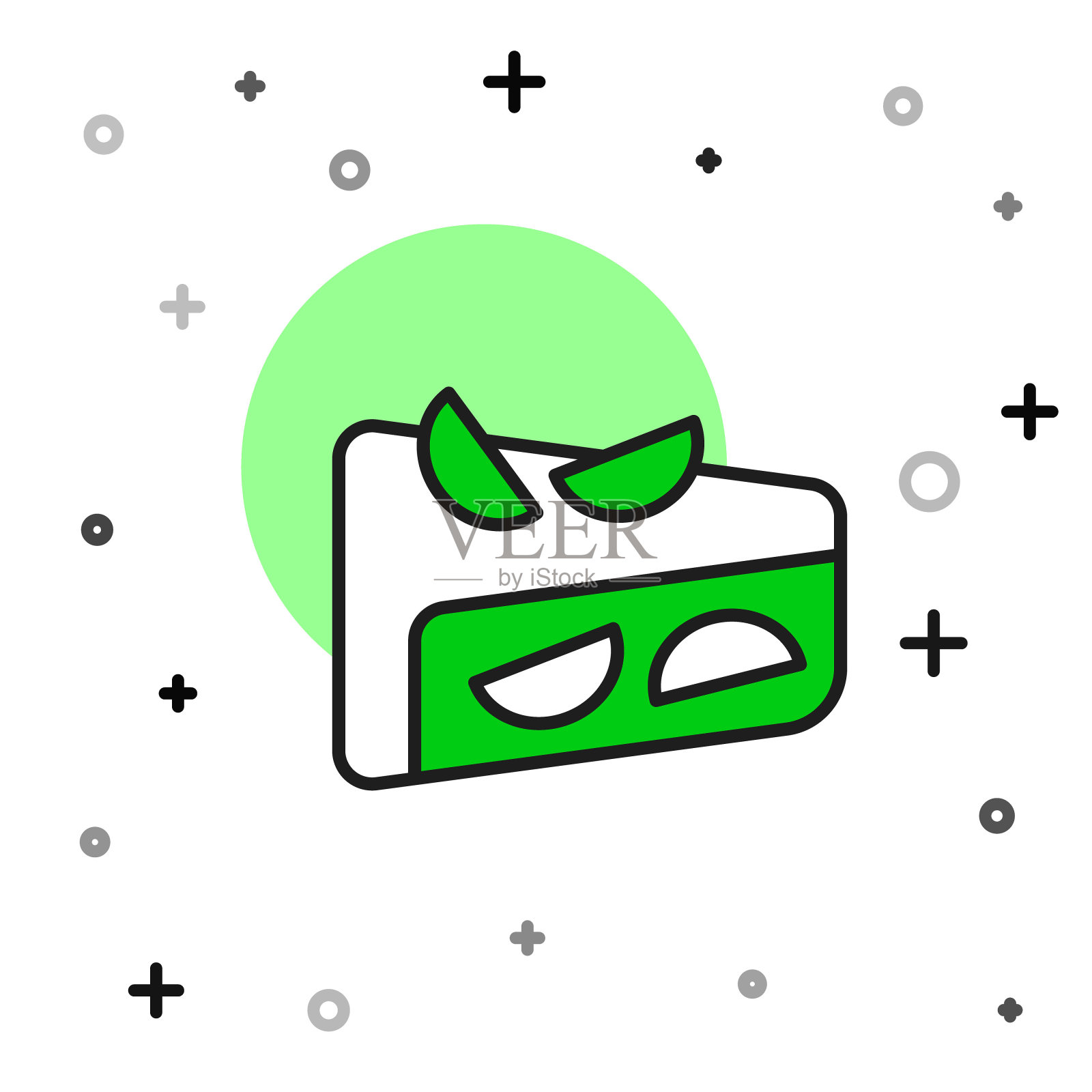 填充轮廓自制水果派图标孤立在白色背景。向量插画图片素材