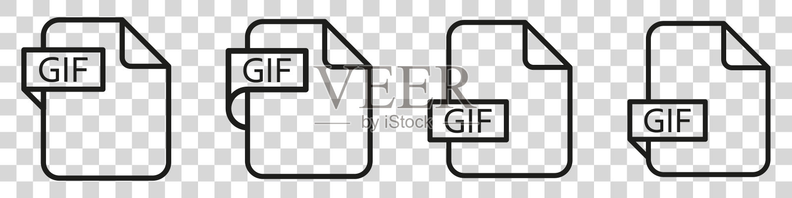 GIF文件格式文件类型彩色图标。插画图片素材