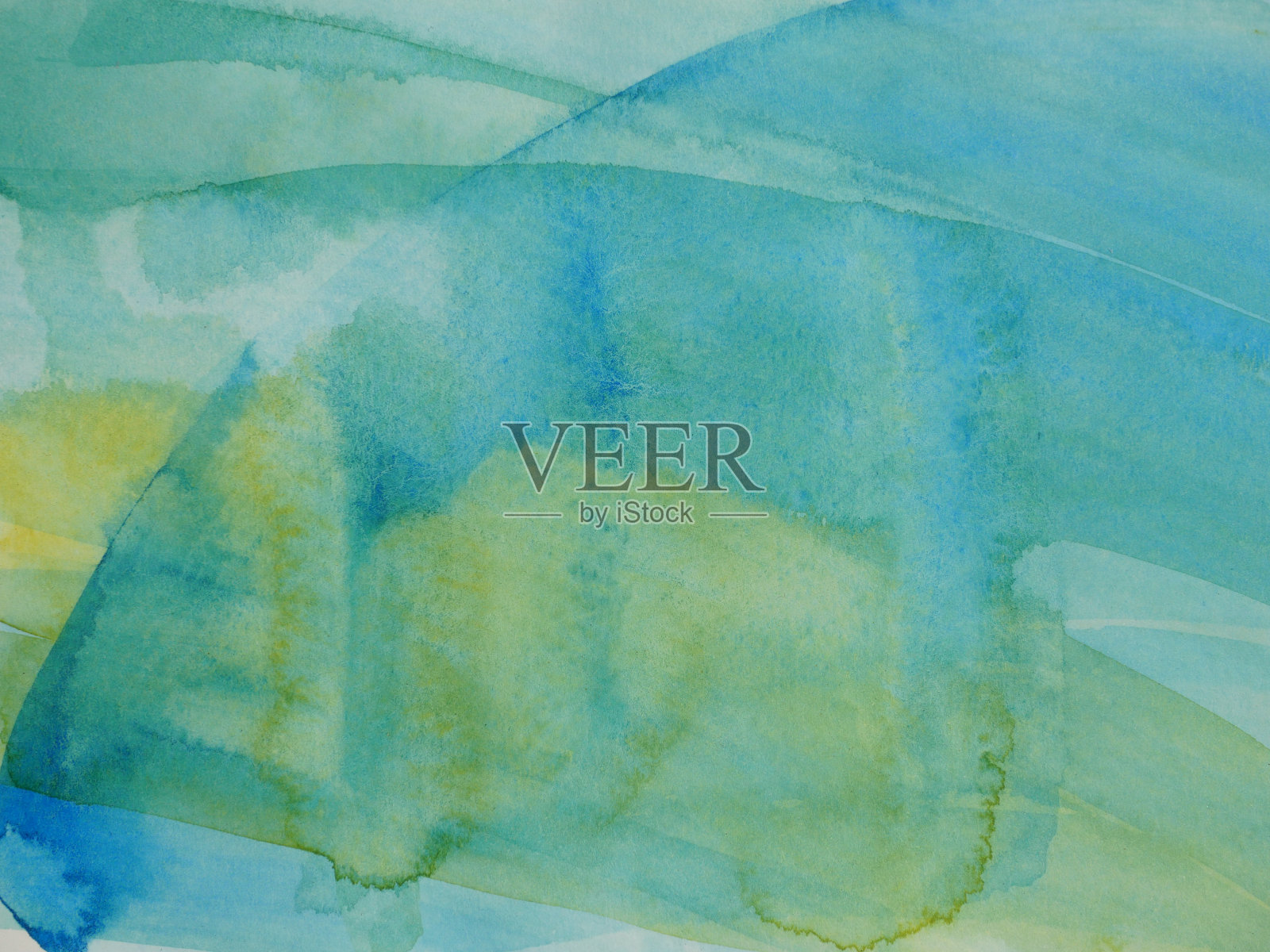 抽象的背景和纹理图案蓝色与黄色和绿色在白色背景上流动照片摄影图片