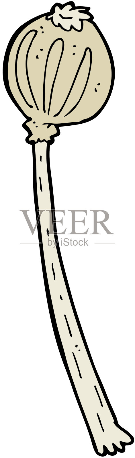 卡通罂粟干插画图片素材