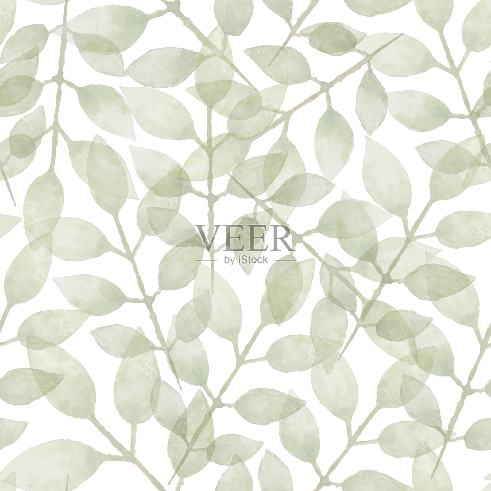 无缝图案与花卉装饰。浅色背景上的水彩花。栅格插图设计和印刷上的织物或纸。插画图片素材