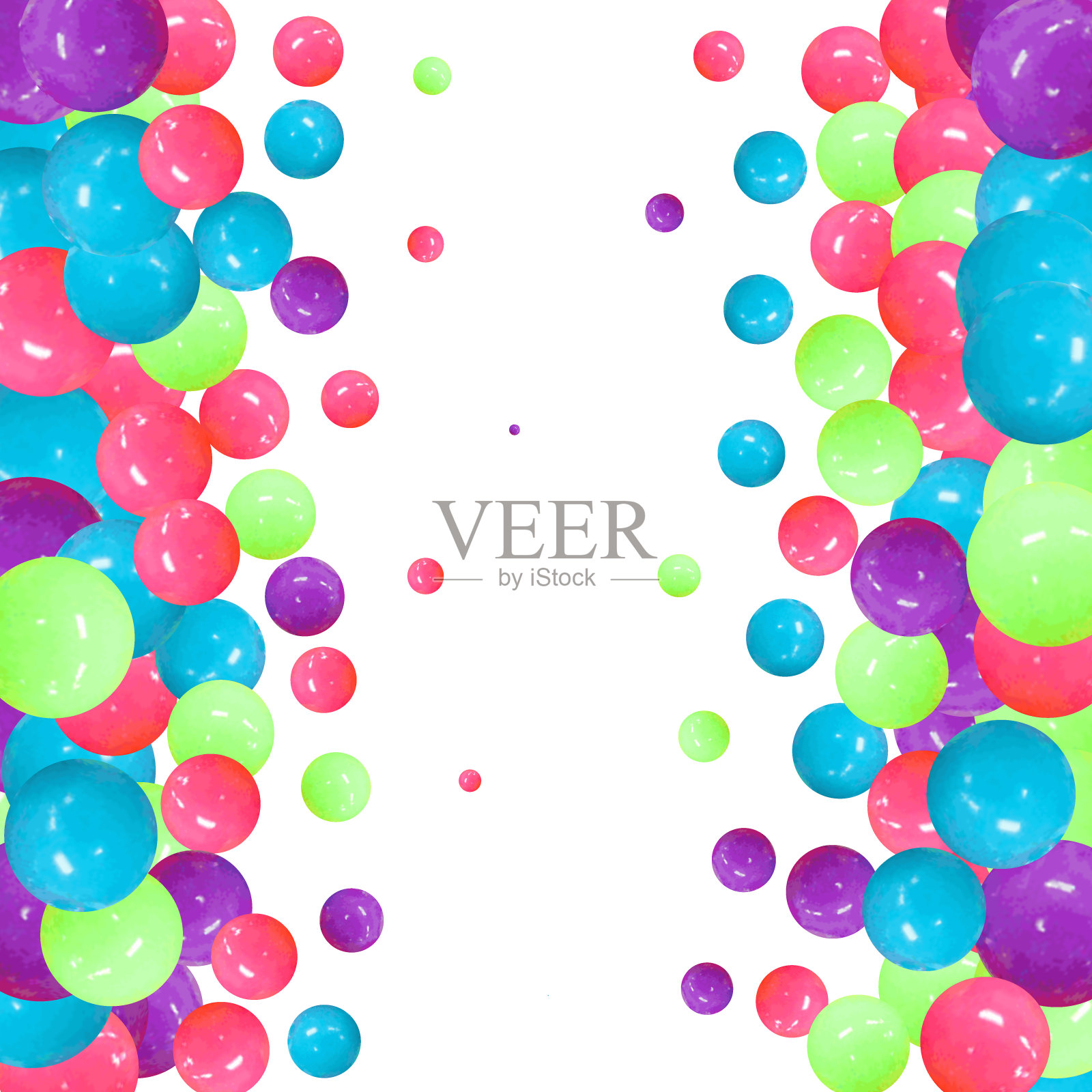 彩色的气球乱溅。装饰元素。每股收益10插画图片素材