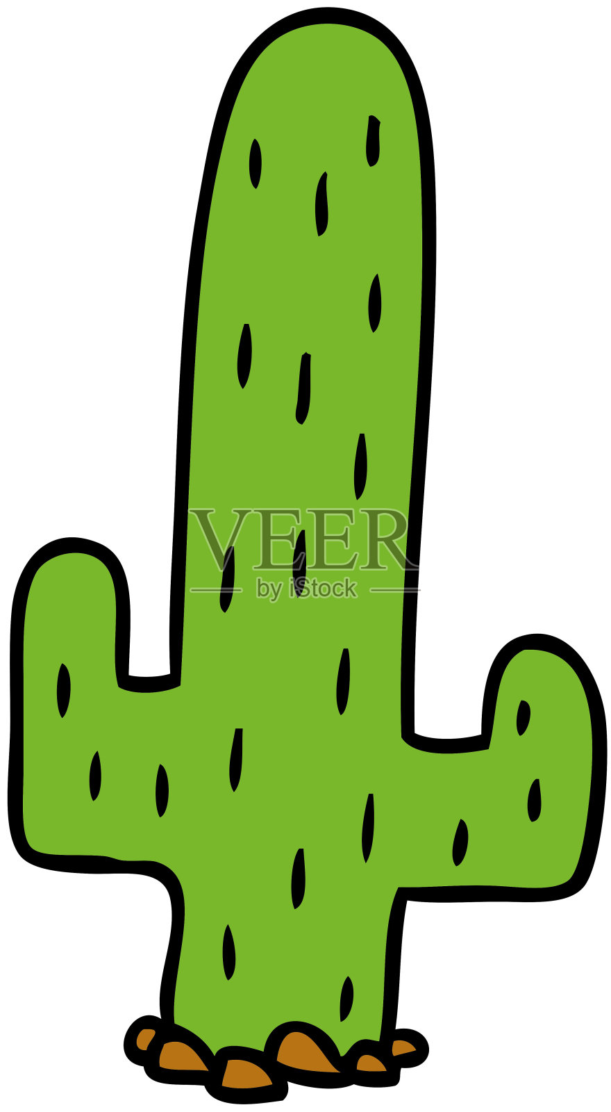 手绘的仙人掌卡通涂鸦插画图片素材
