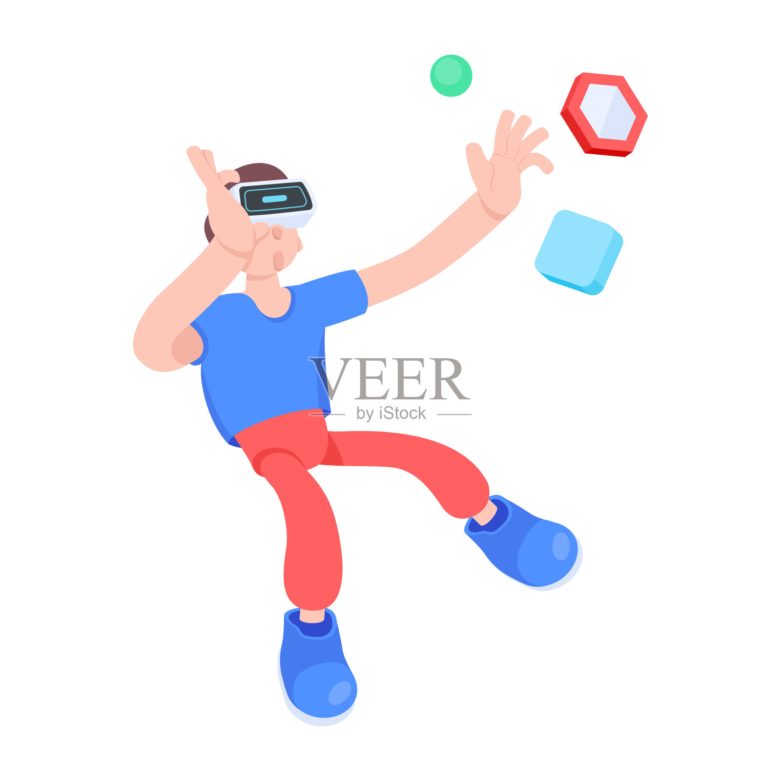 虚拟体验插画图片素材