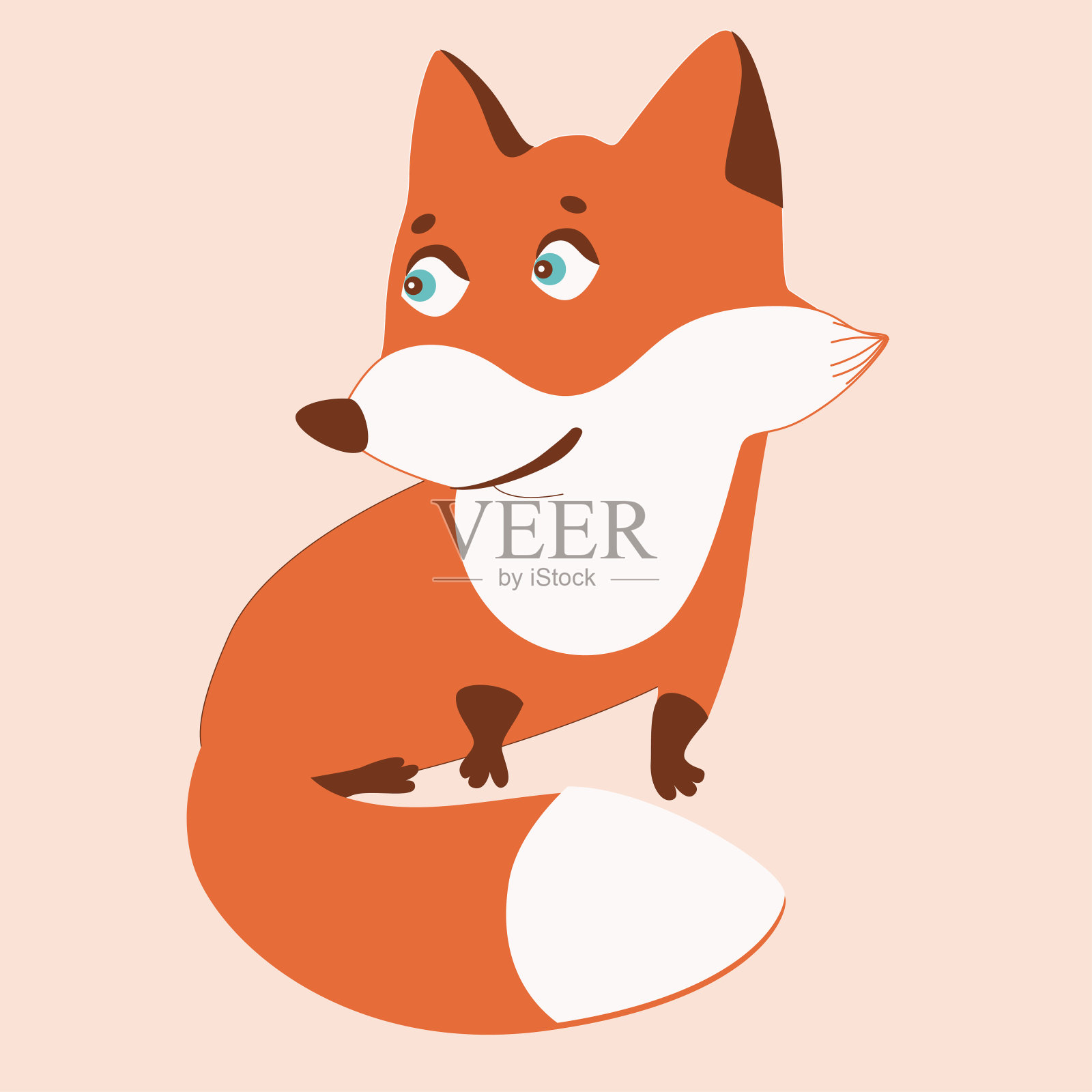 可爱的Fox_2。插画图片素材