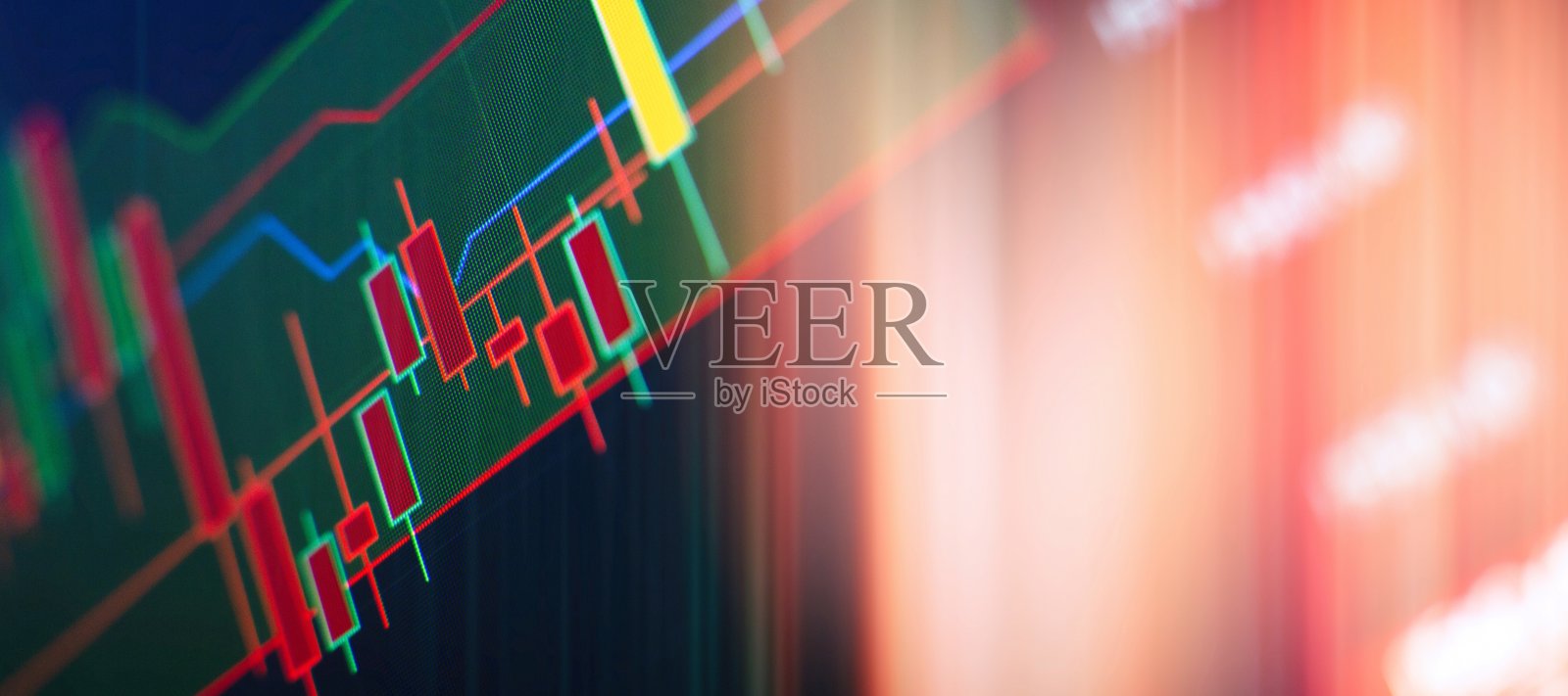 投资概念,外汇交易烛台图,数字经济的加密货币。照片摄影图片