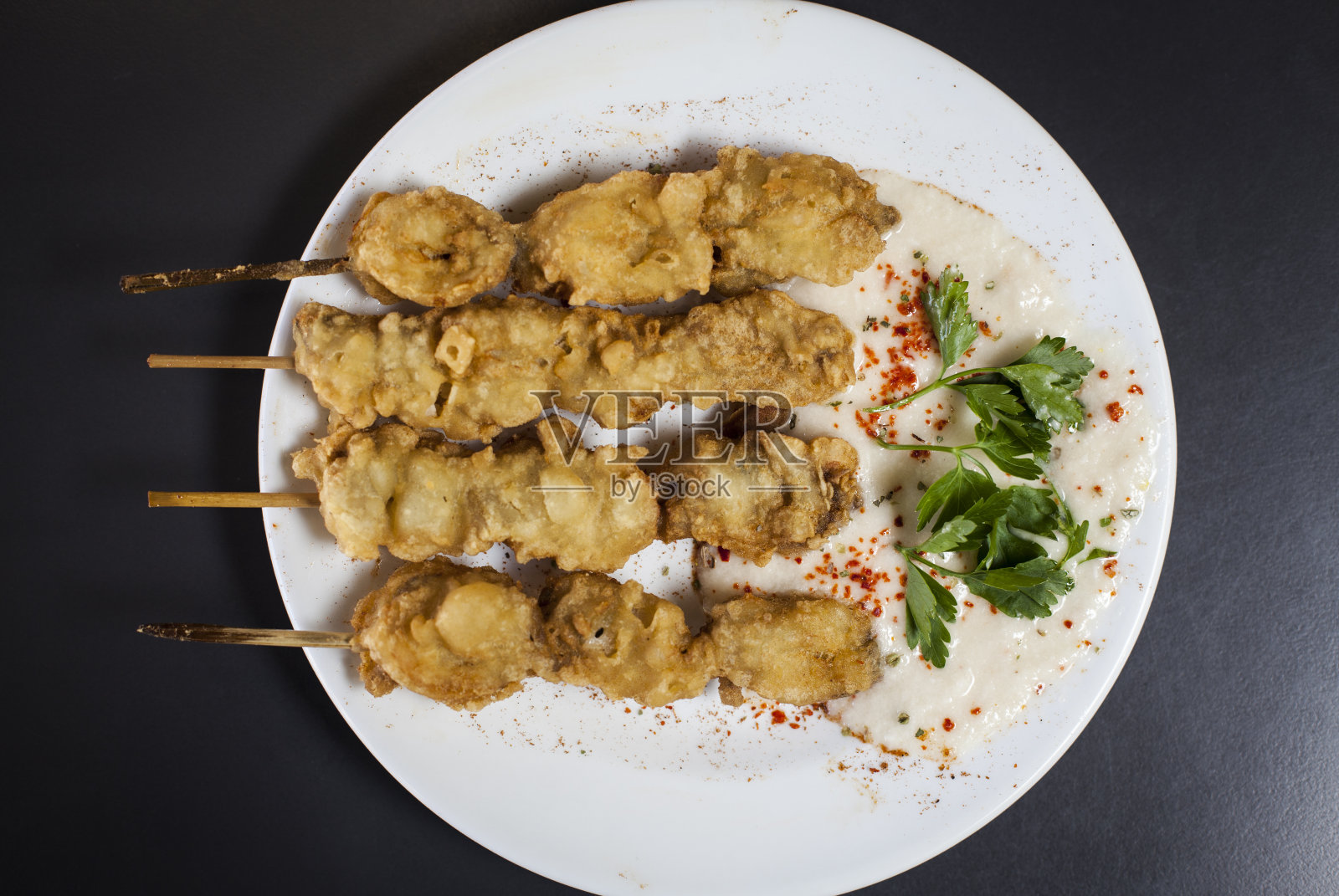 美味的炸贻贝照片摄影图片