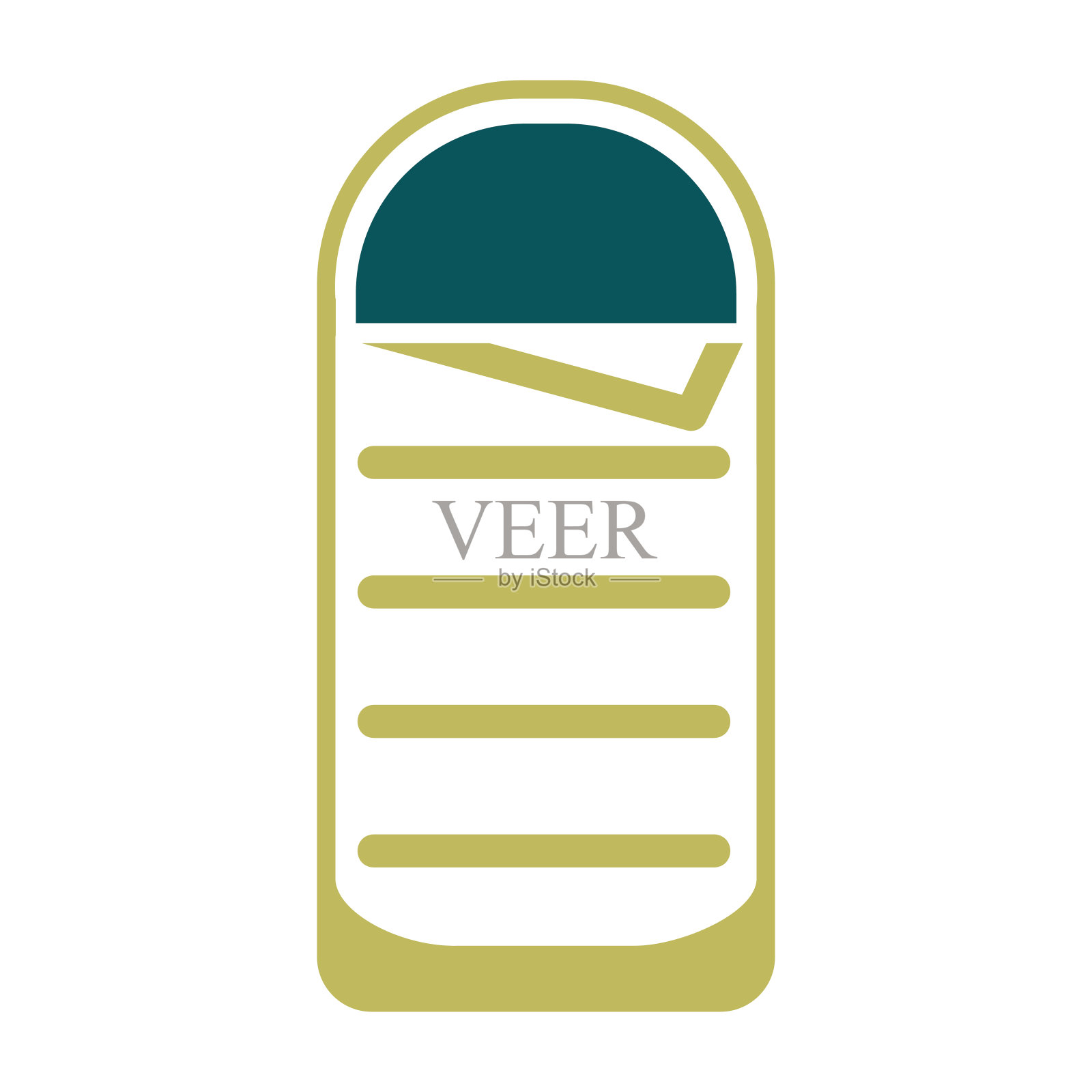 露营睡袋矢量图标。野营的迹象图标素材