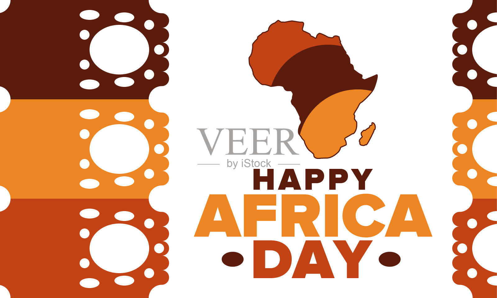 非洲的一天。非洲自由日和解放日快乐。每年在非洲大陆和世界各地庆祝。非洲的模式。海报,卡片,横幅和背景。矢量图插画图片素材