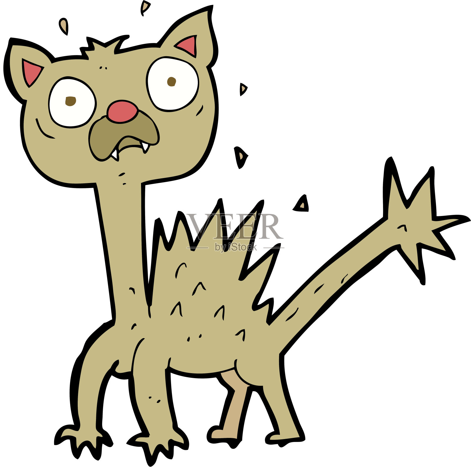 卡通吓猫插画图片素材