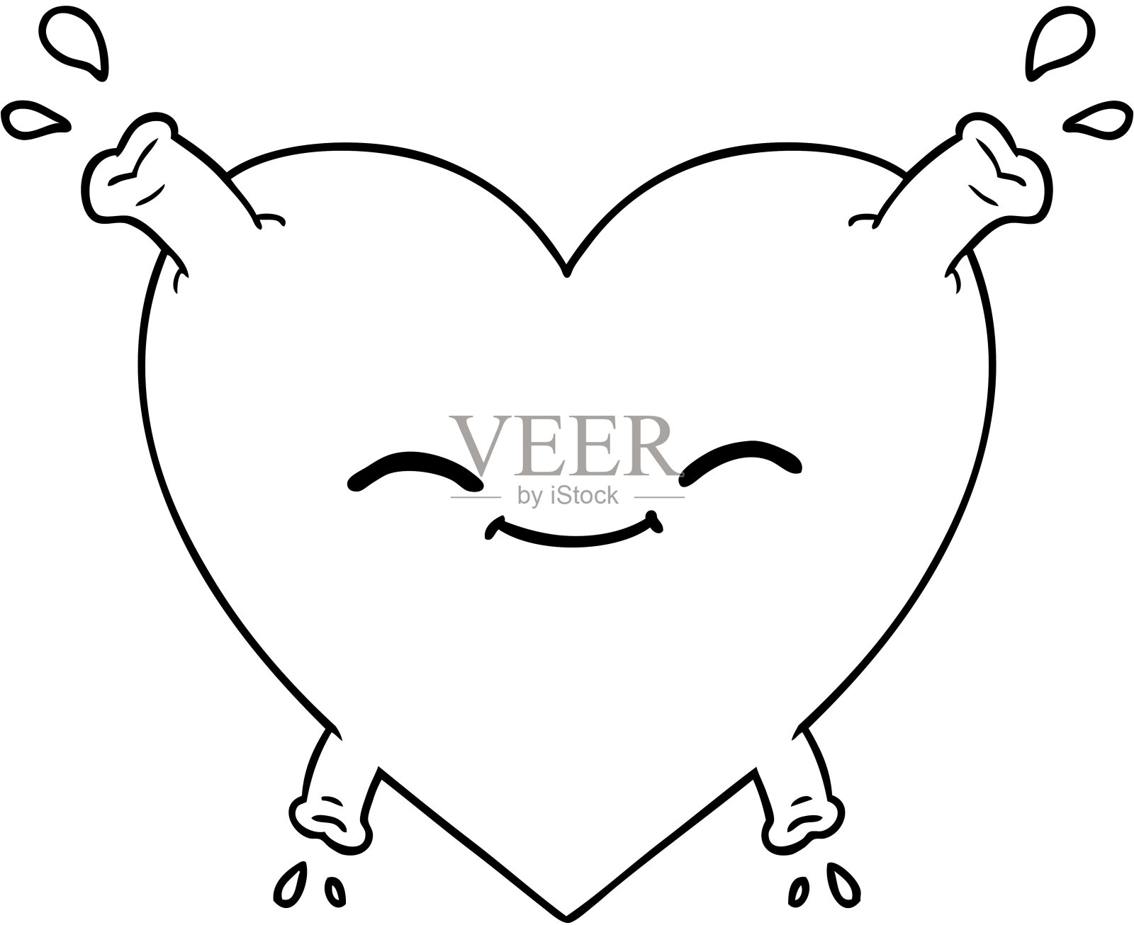 卡通快乐的心插画图片素材