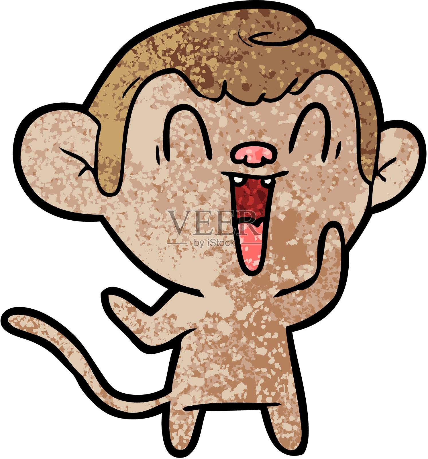 卡通笑猴插画图片素材